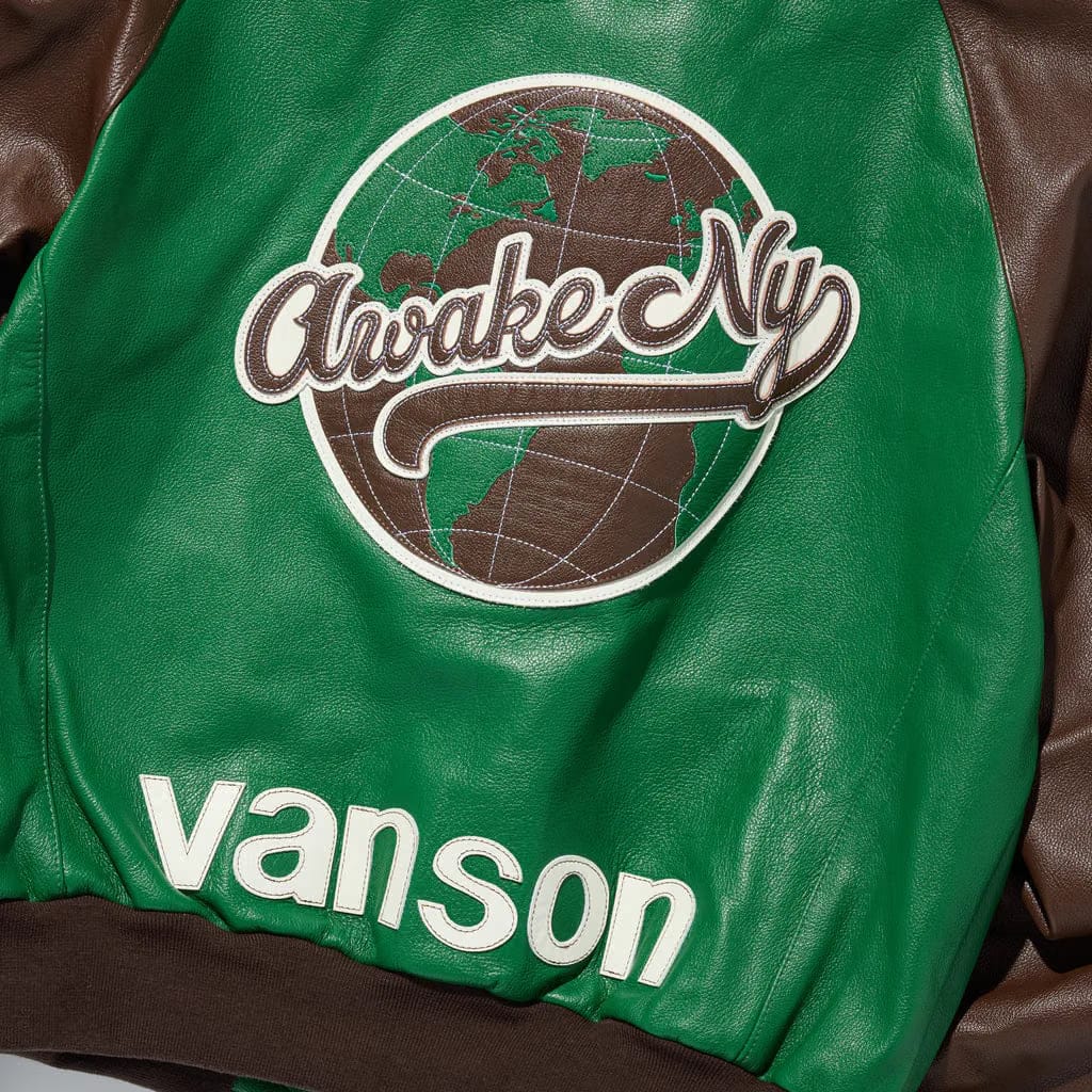 Awake NY VANSON STADIUM TEAM JACKET - BROWN