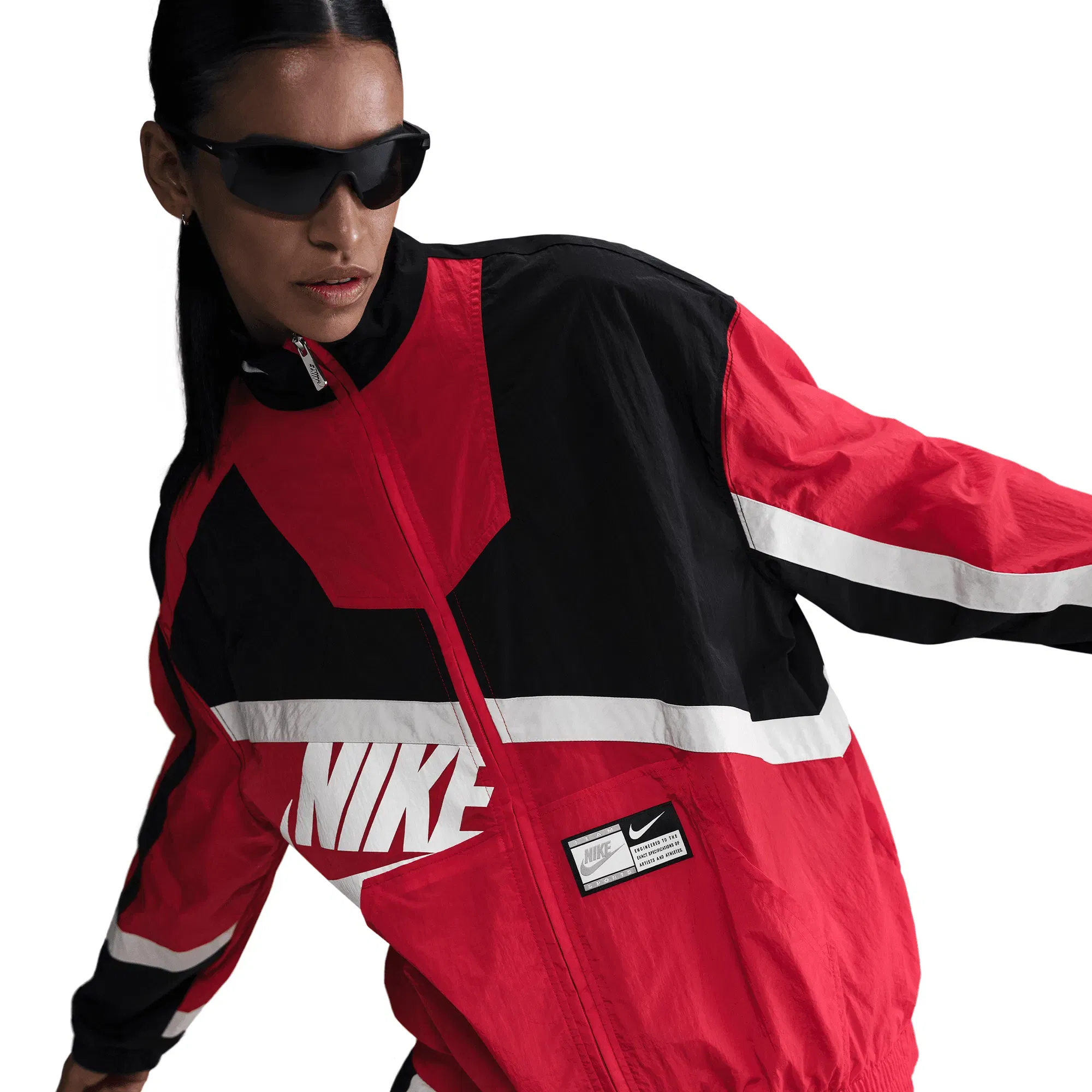 Nike WMNS OVERSIZED WOVEN JACKET - UNIVERSITY RED / BLACK