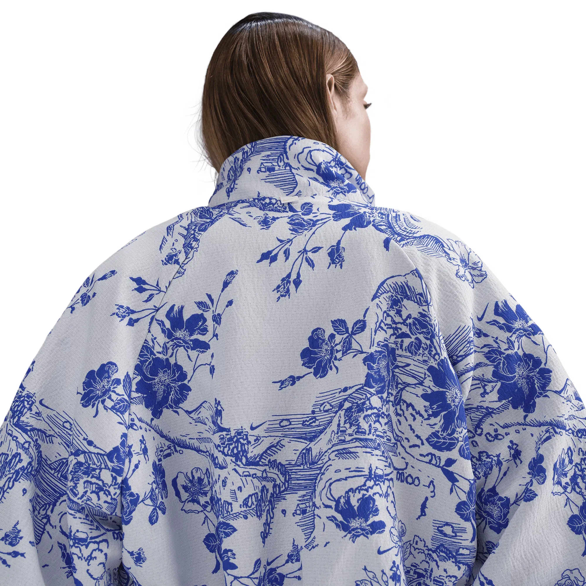 Nike WMNS OVERSIZED JACQUARD TRACKSUIT JACKET - WHITE / HYPER ROYAL