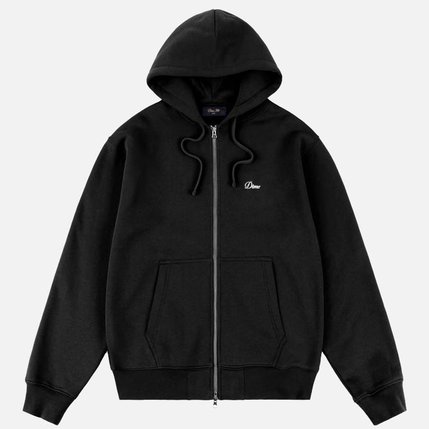 Dime CURSIVE ZIP HOODIE - BLACK