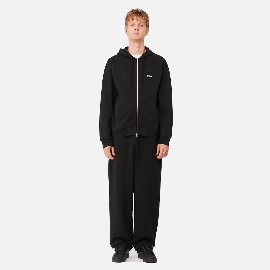 Dime CURSIVE ZIP HOODIE - BLACK