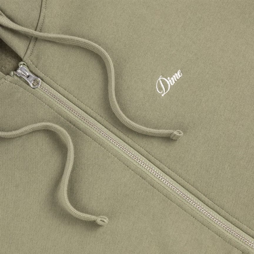 Dime CURSIVE ZIP HOODIE - ARMY GREEN