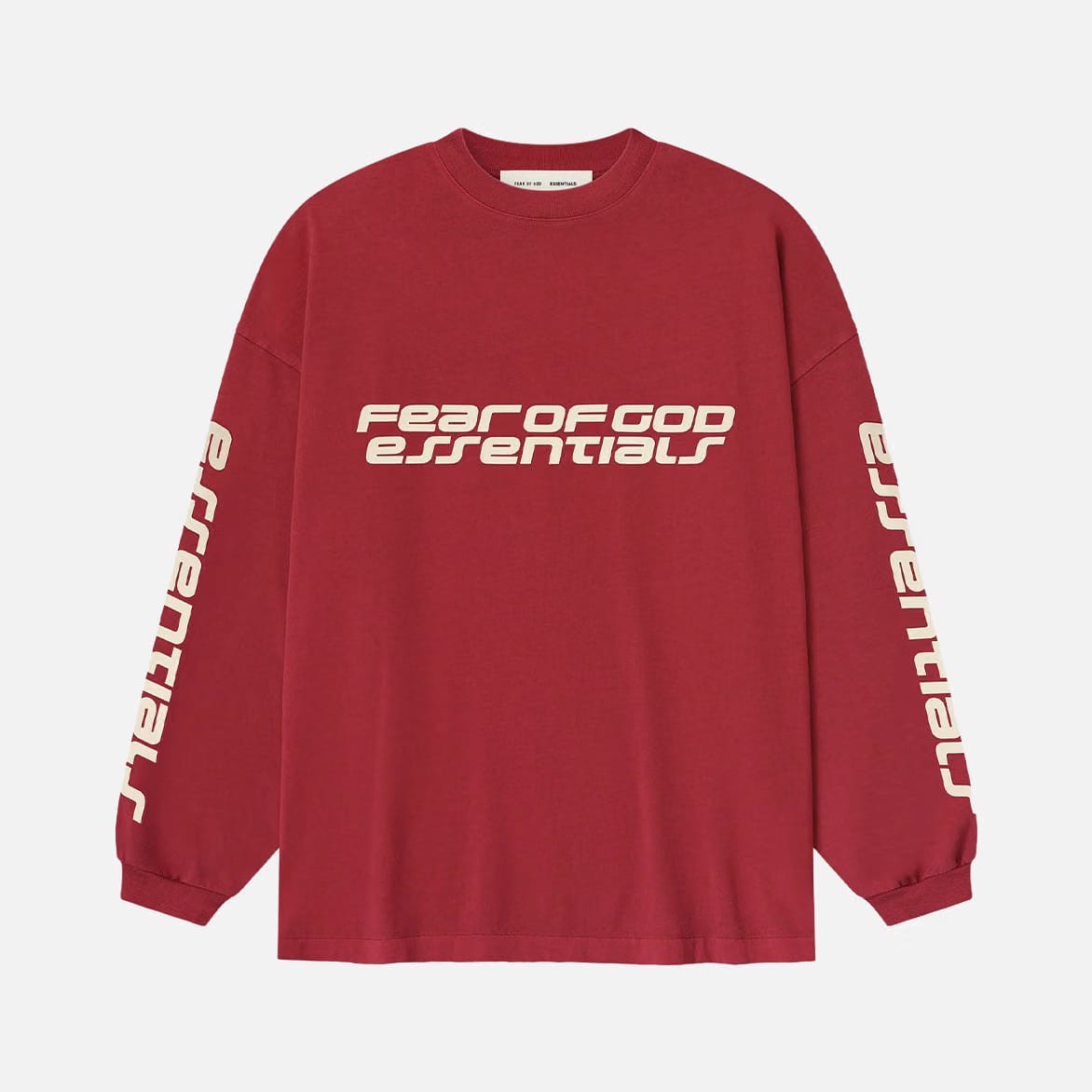 Fear of God Essentials 90'S LONG SLEEVE TEE - CRIMSON