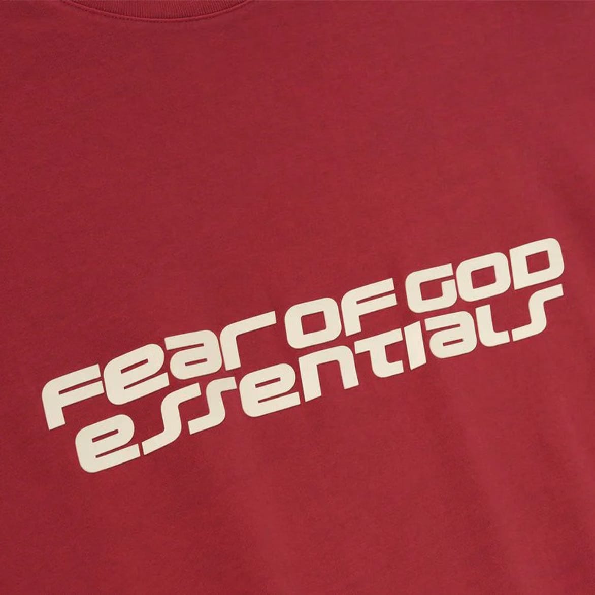 Fear of God Essentials 90'S LONG SLEEVE TEE - CRIMSON