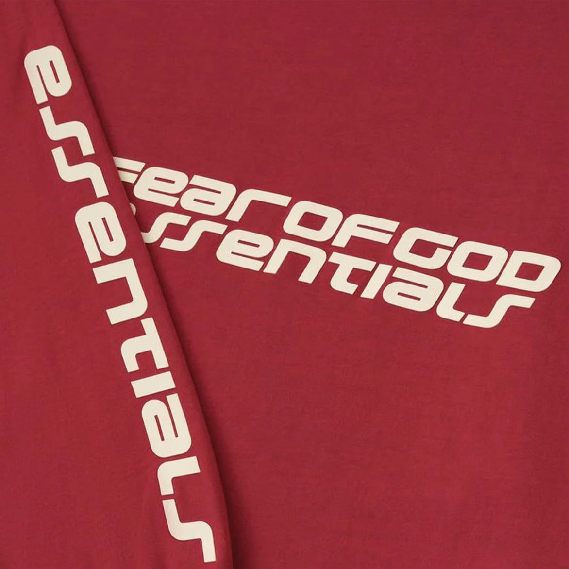 Fear of God Essentials 90'S LONG SLEEVE TEE - CRIMSON
