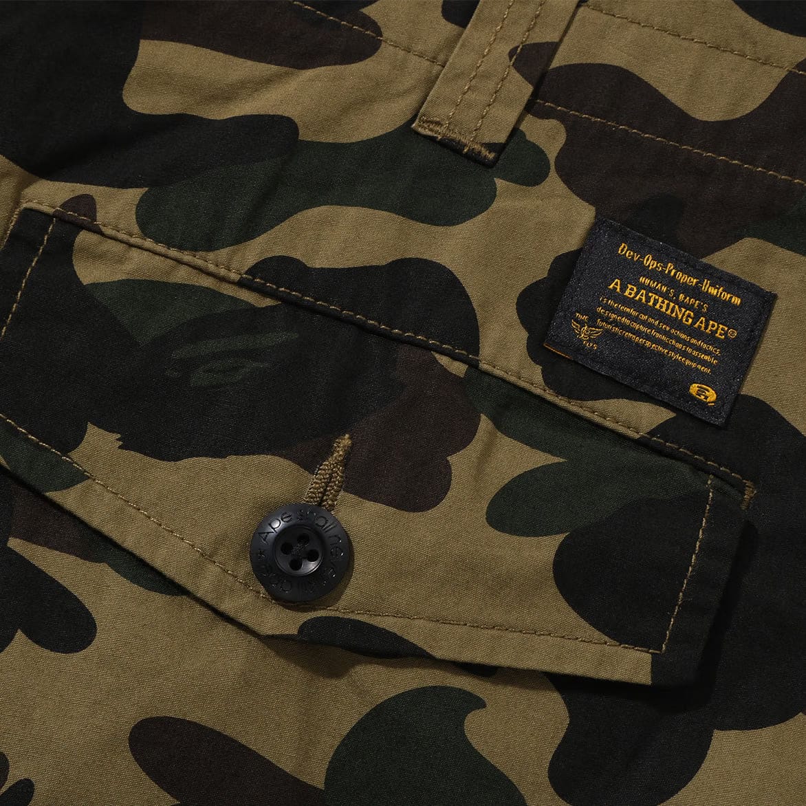 BAPE 1ST CAMO REGULAR FIT 6 POCKET PANTS - GREEN