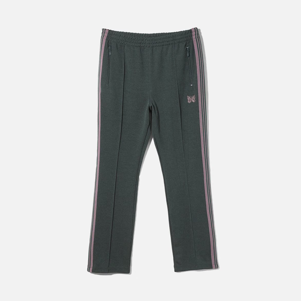 Needles NARROW TRACK PANT POLY SMOOTH - GREEN