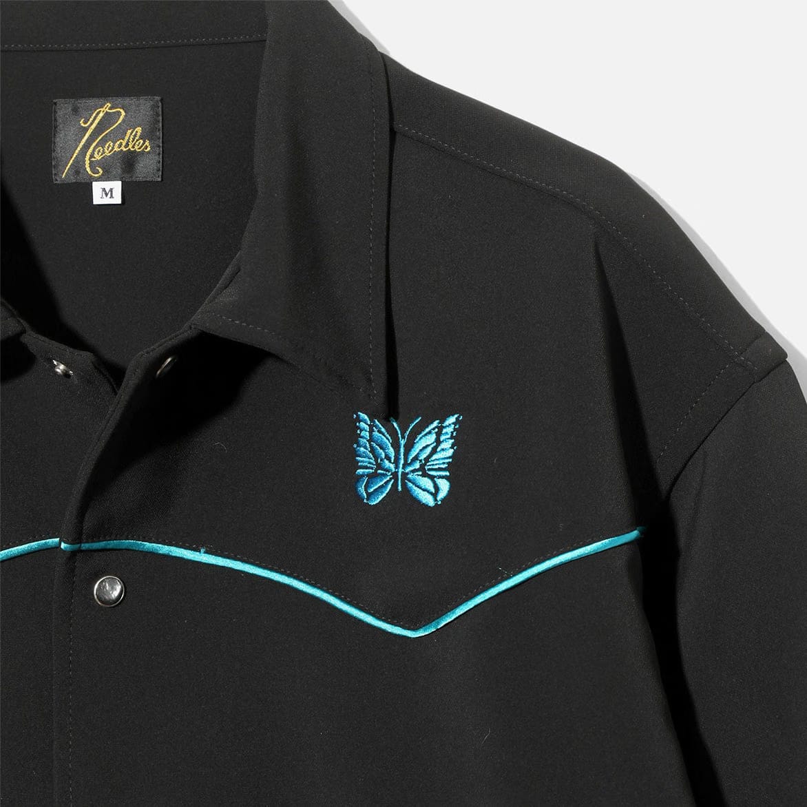 Needles PIPING COWBOY JACKET - POLY DOUBLE CLOTH - BLACK