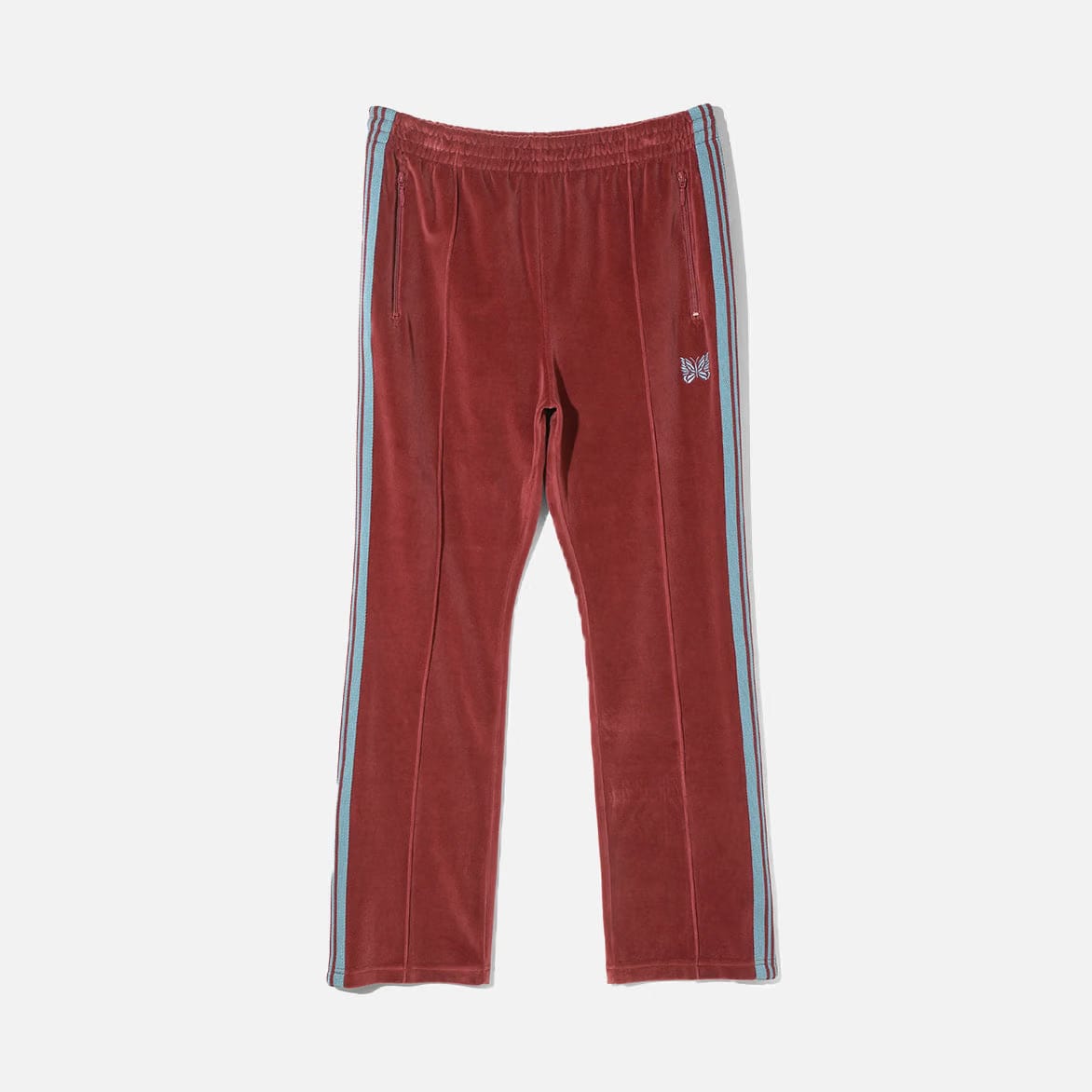 Needles NARROW TRACK PANT - C/PE VELOUR - BURGUNDY