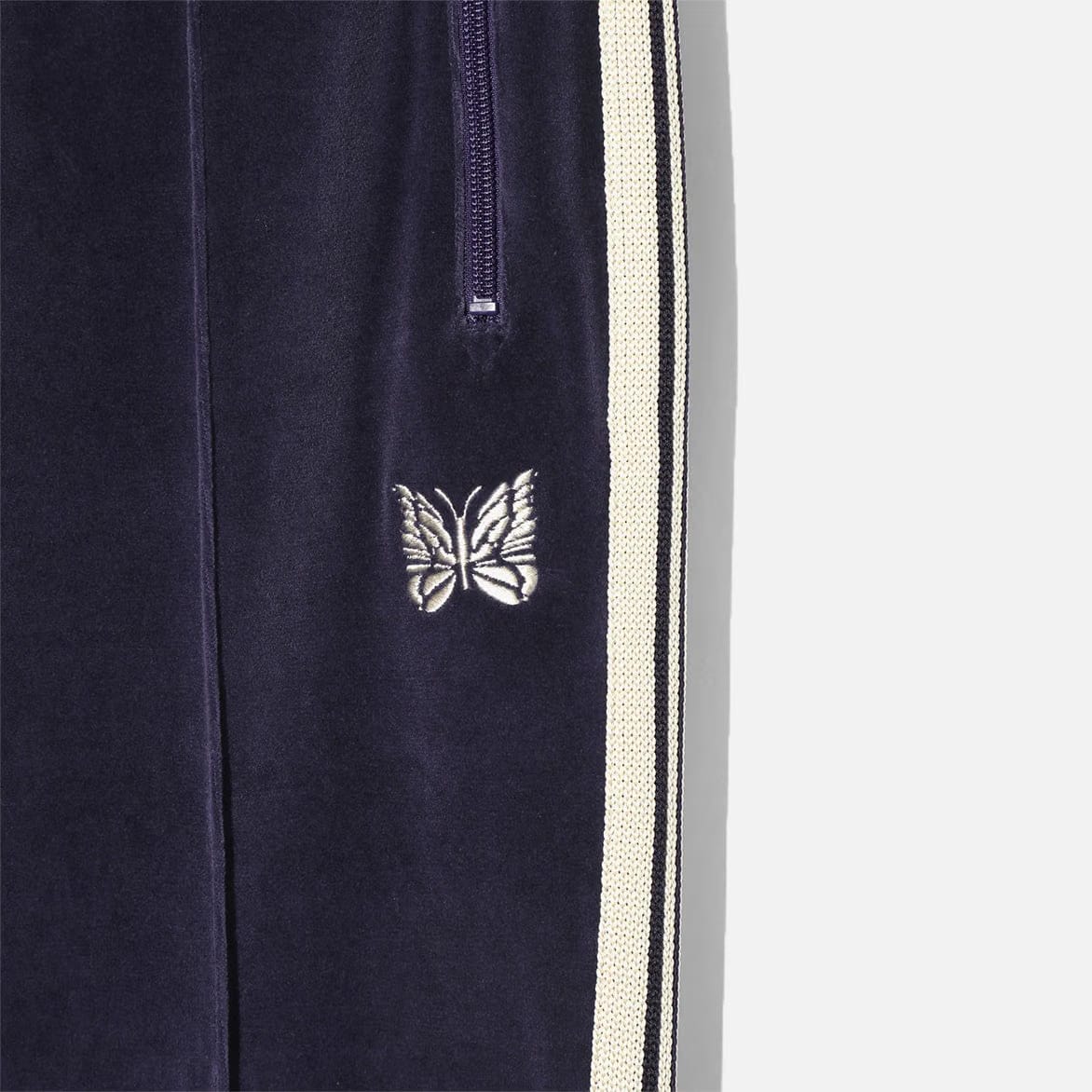 Needles NARROW TRACK PANT - C/PE VELOUR - NAVY
