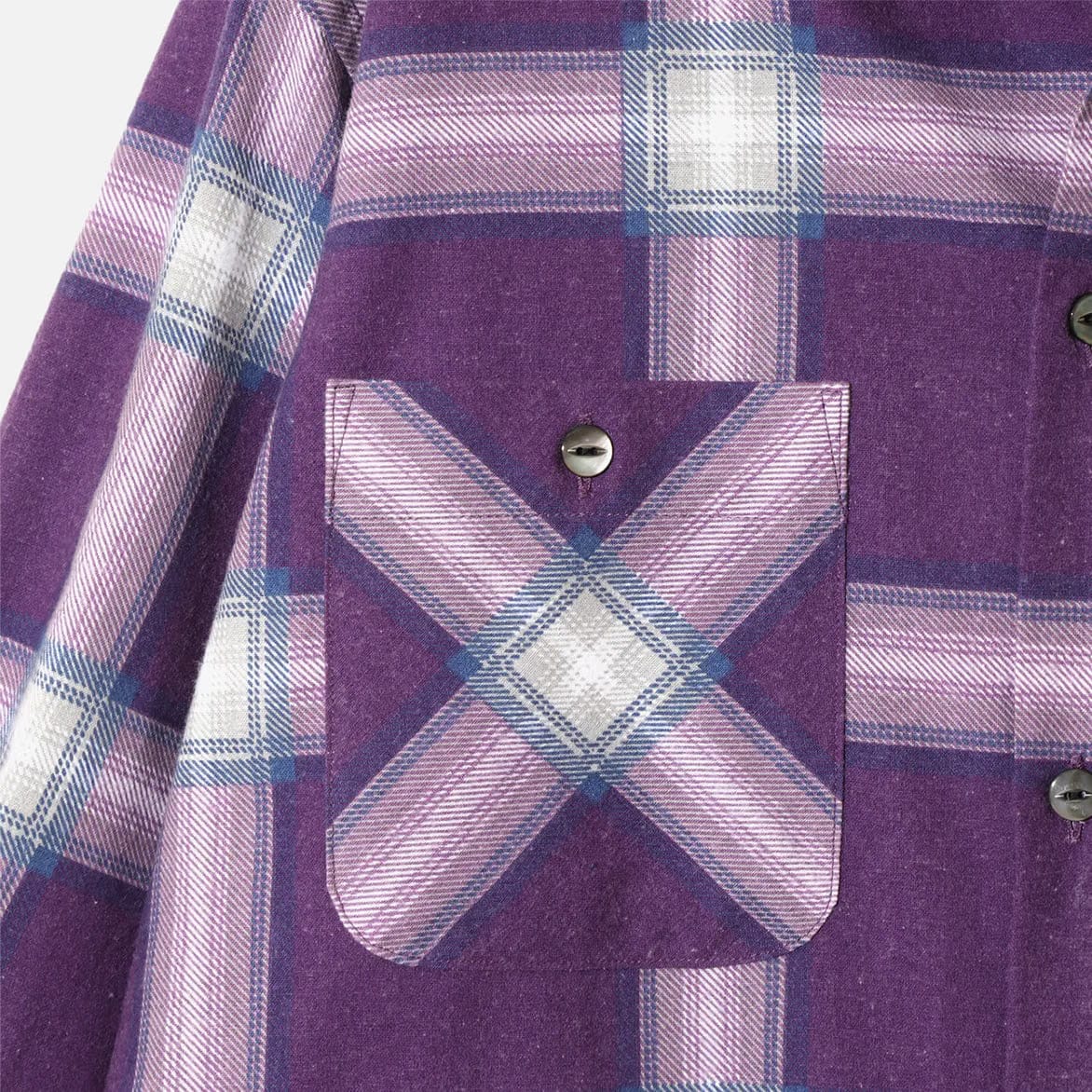 Needles ONE-UP SHIRT - PRINTED FLANNEL/PLAID - PURPLE