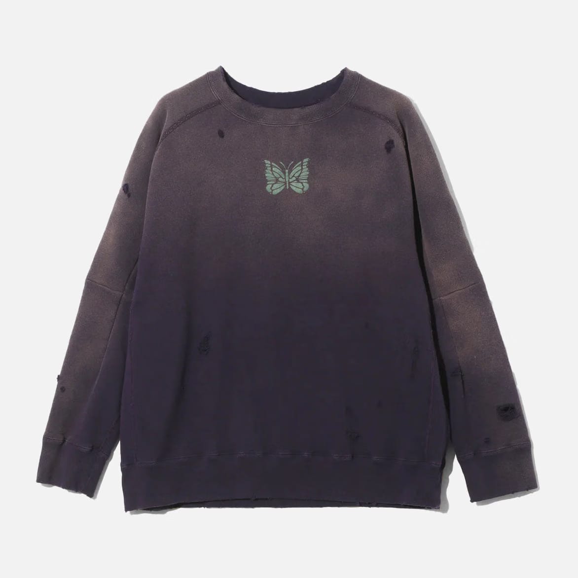 Needles DECONSTRUCTED SWEAT SHIRT FRENCH TERRY - PURPLE