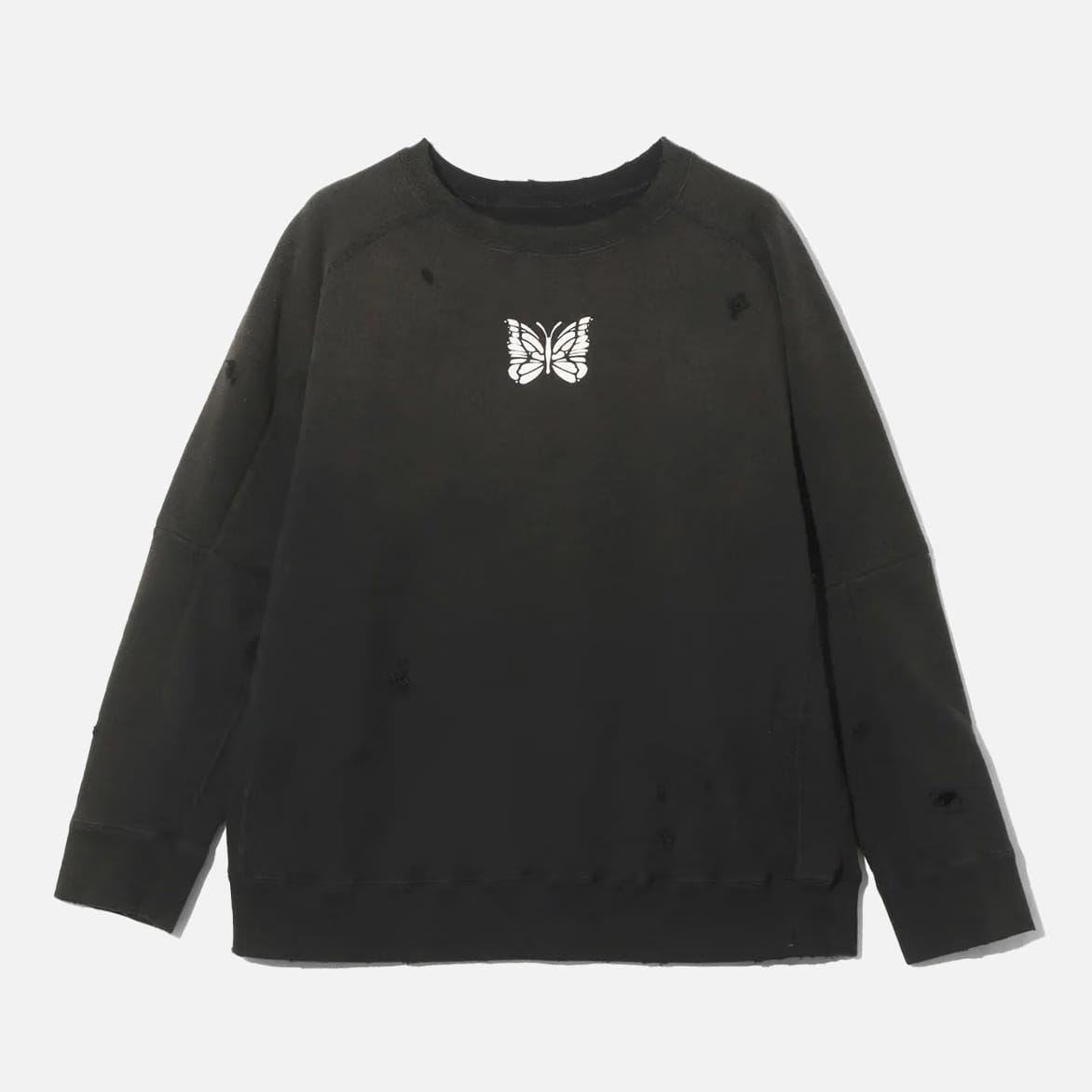 Needles DECONSTRUCTED SWEAT SHIRT FRENCH TERRY - BLACK