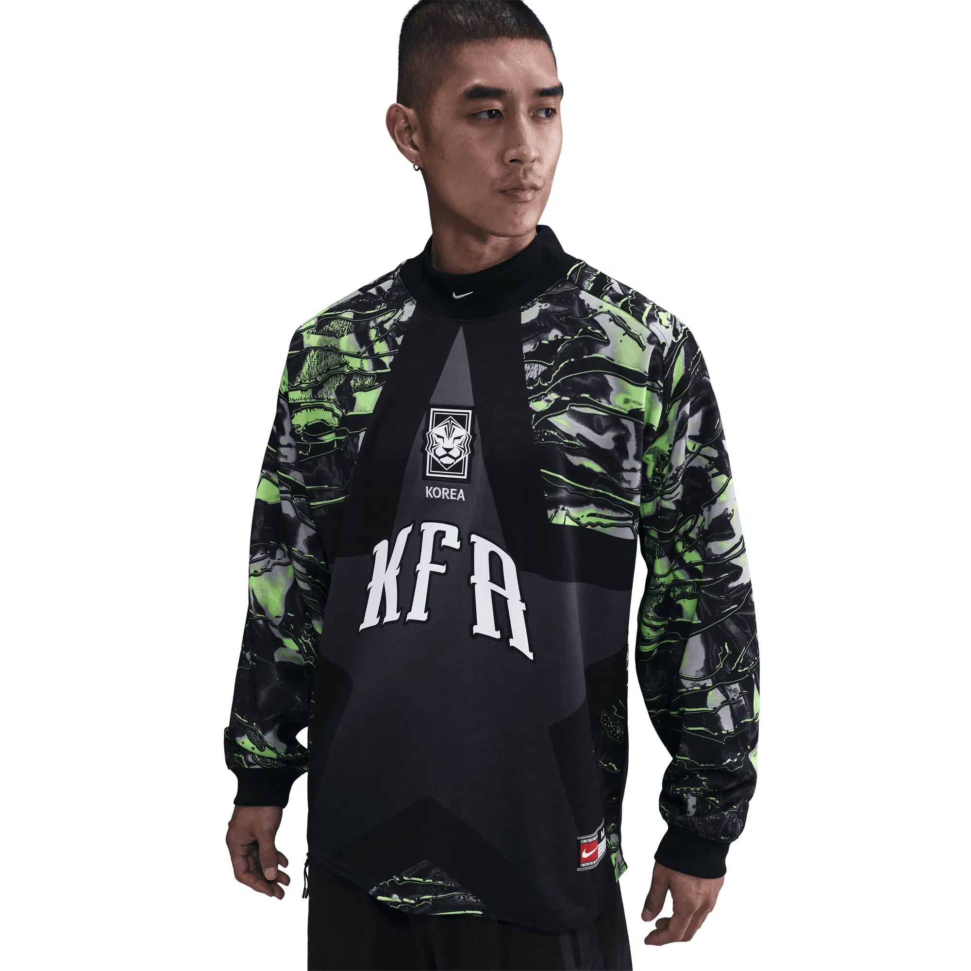 Nike KOREA NATIONAL TEAM GOALKEEPER JERSEY LOOSE FIT - BLACK / BLACK / WHITE