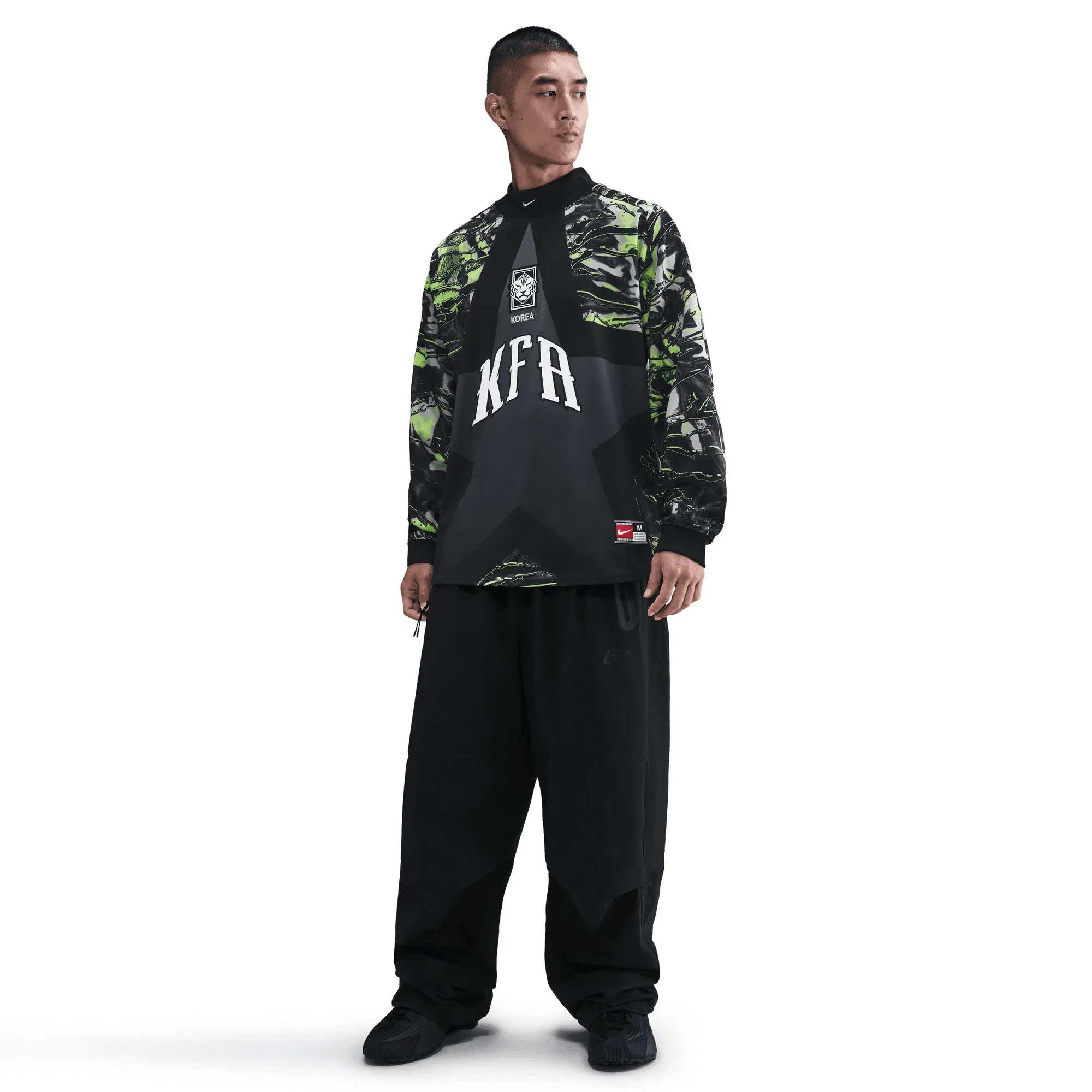 Nike KOREA NATIONAL TEAM GOALKEEPER JERSEY LOOSE FIT - BLACK / BLACK / WHITE