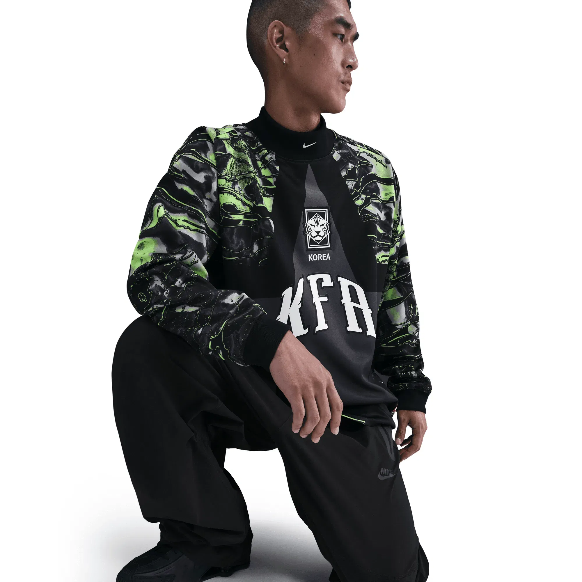 Nike KOREA NATIONAL TEAM GOALKEEPER JERSEY LOOSE FIT - BLACK / BLACK / WHITE