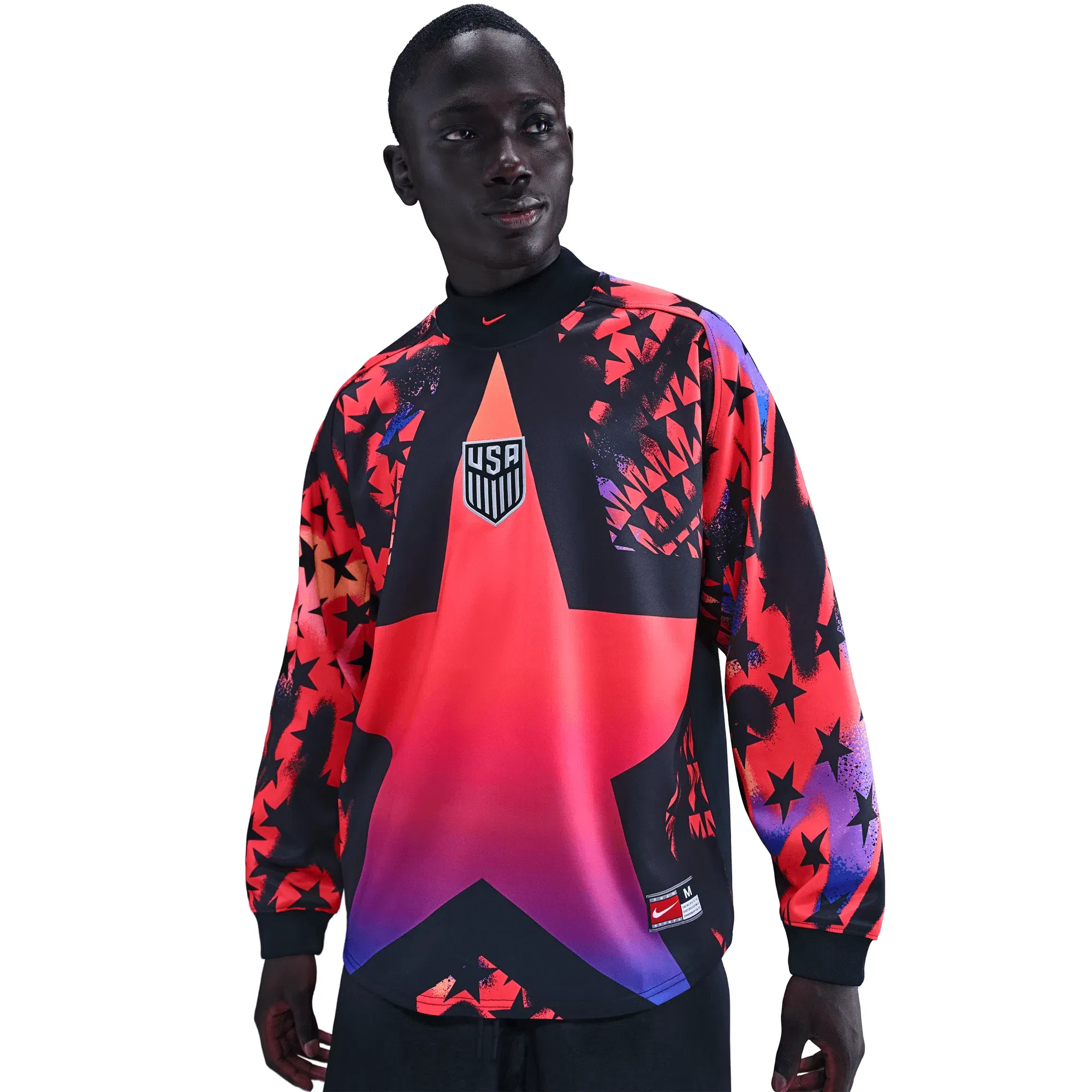 Nike USA NATIONAL TEAM GOALKEEPER JERSEY LOOSE FIT - BLACK / BRIGHT CRIMSON