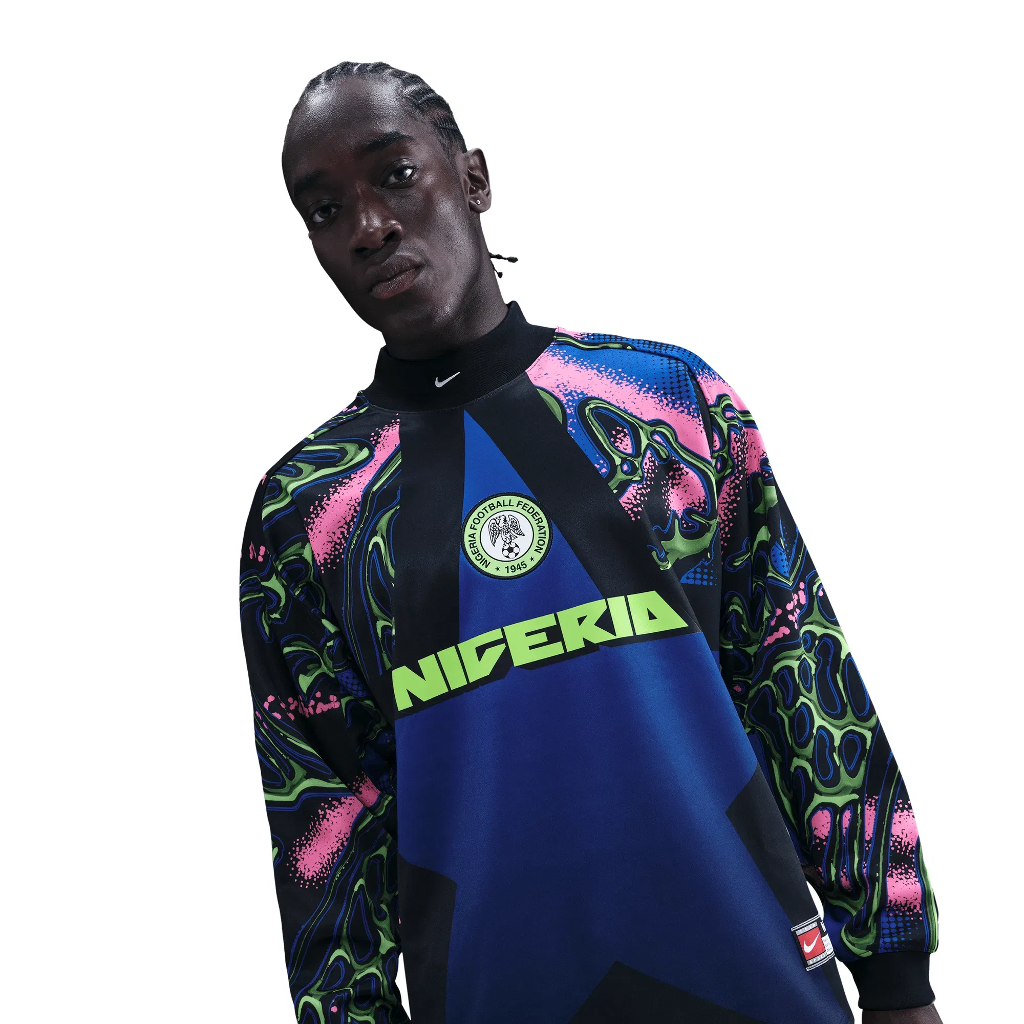 Nike NIGERIA NATIONAL TEAM GOALKEEPER JERSEY LOOSE FIT - BLACK / HYPER PINK
