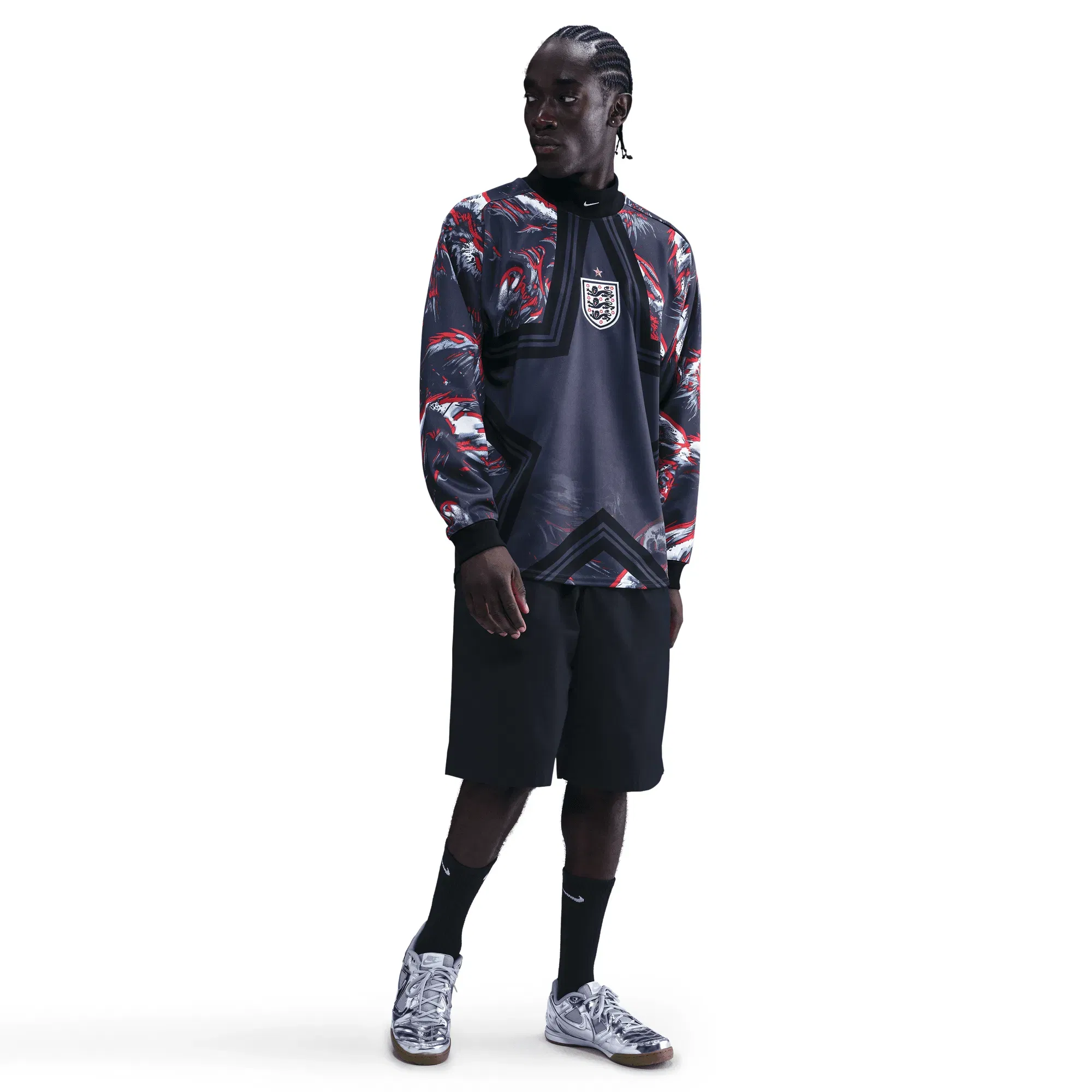 Nike ENGLAND NATIONAL TEAM GOALKEEPER JERSEY LOOSE FIT - BLACK / OBSIDIAN