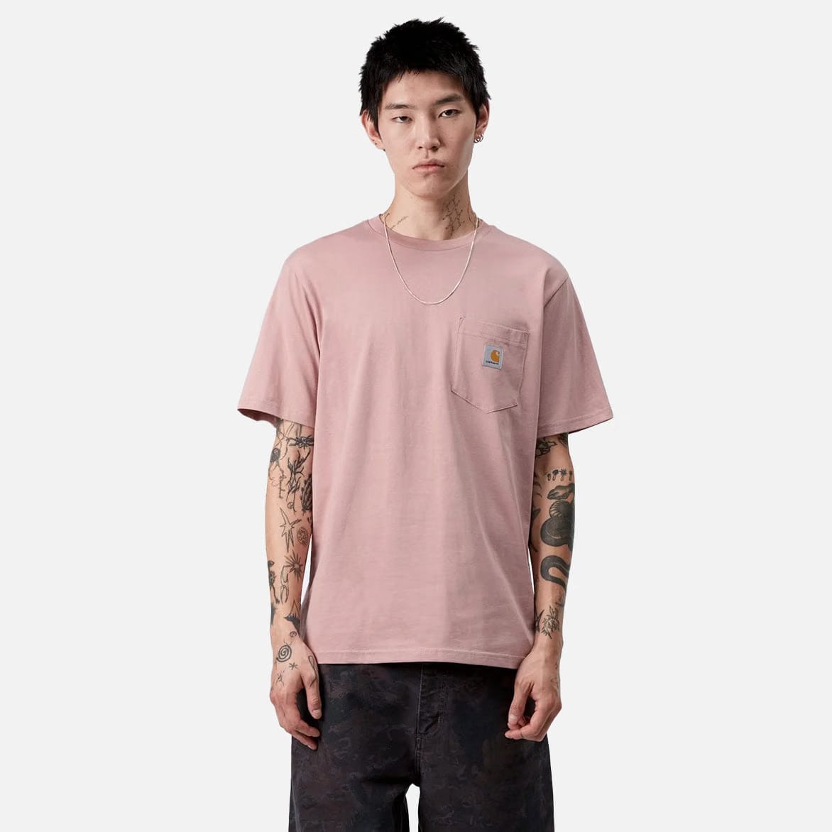 Carhartt WIP SS POCKET T-SHIRT - GLASSY PINK