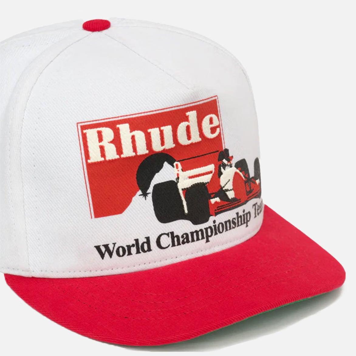 RHUDE TROPHY RACING HAT - WHITE / RED
