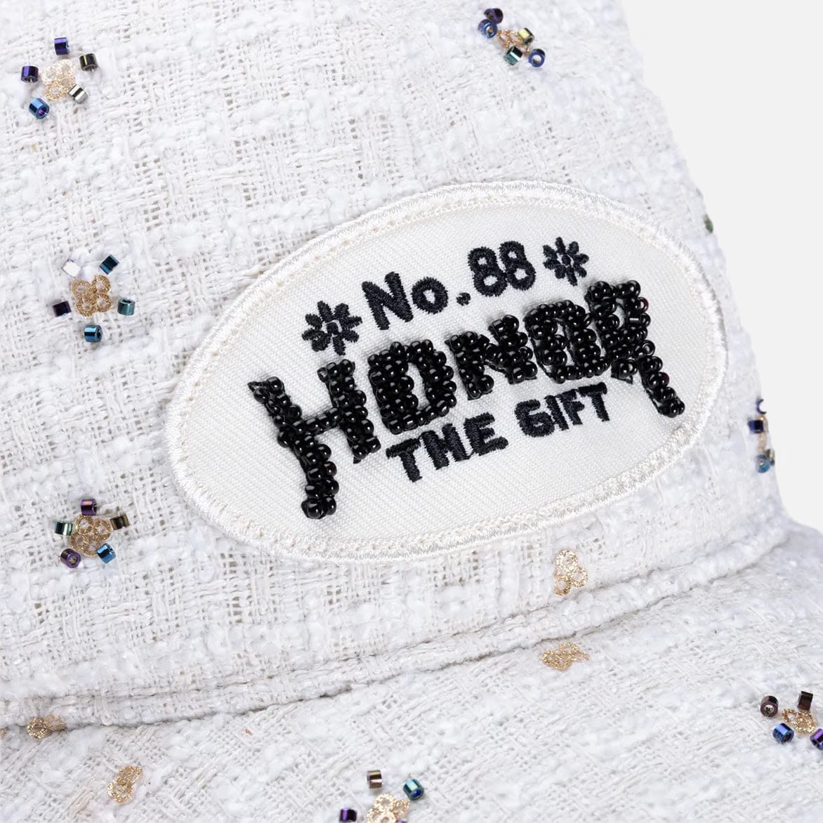 Honor The Gift BEADED 6 PANEL CAP - BONE