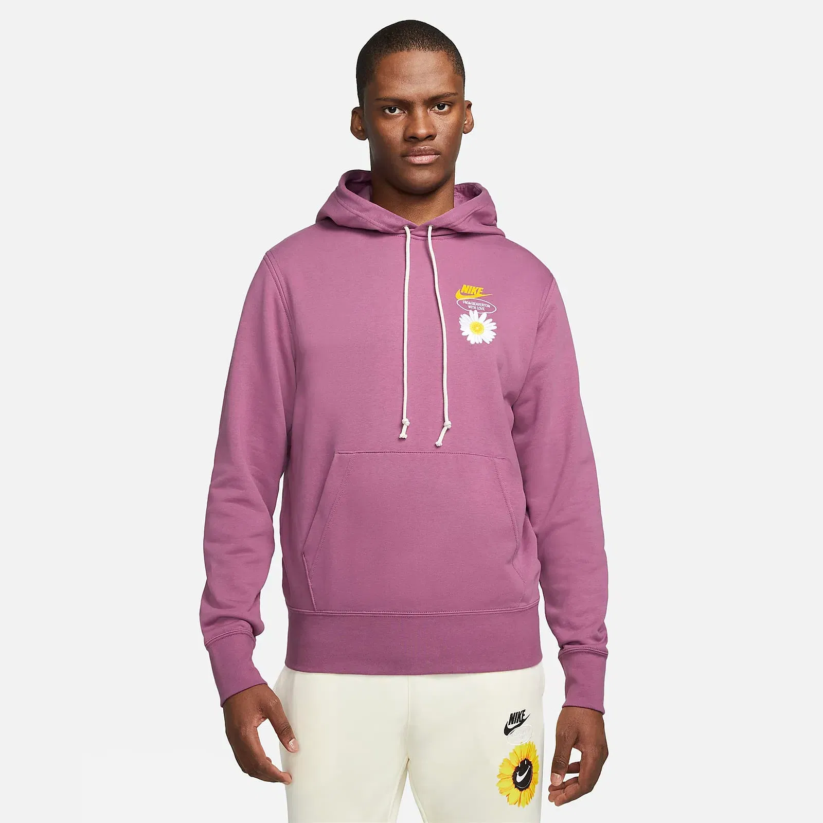 Nike FRENCH TERRY PULLOVER HOODIE - LIGHT BORDEAUX