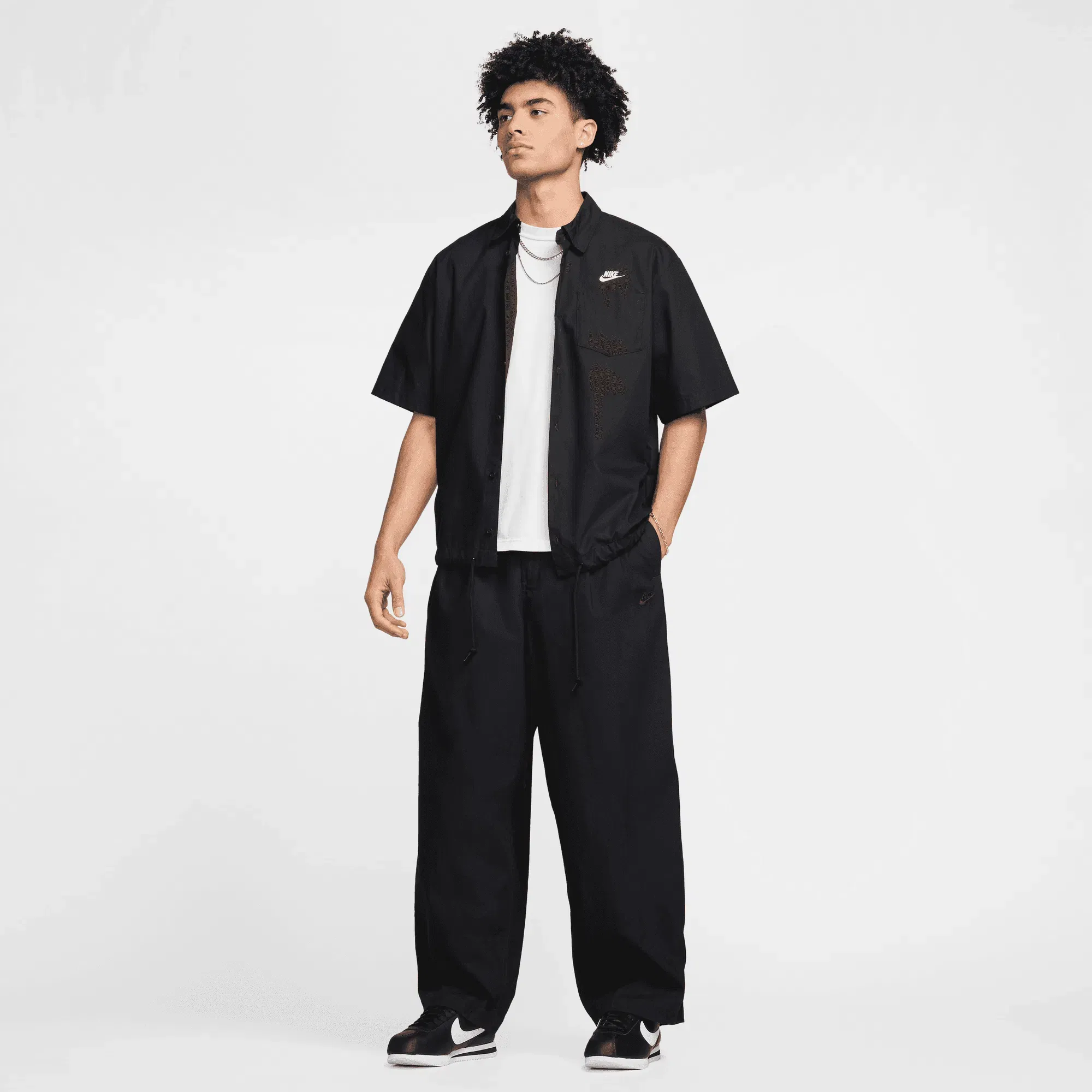 Nike CLUB BALLOON TROUSERS - BLACK