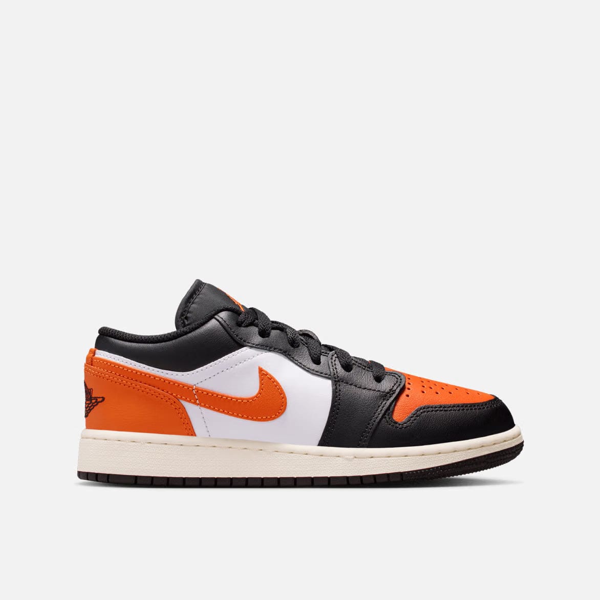 AIR JORDAN 1 LOW (GS) - BLACK / STARFISH / WHITE