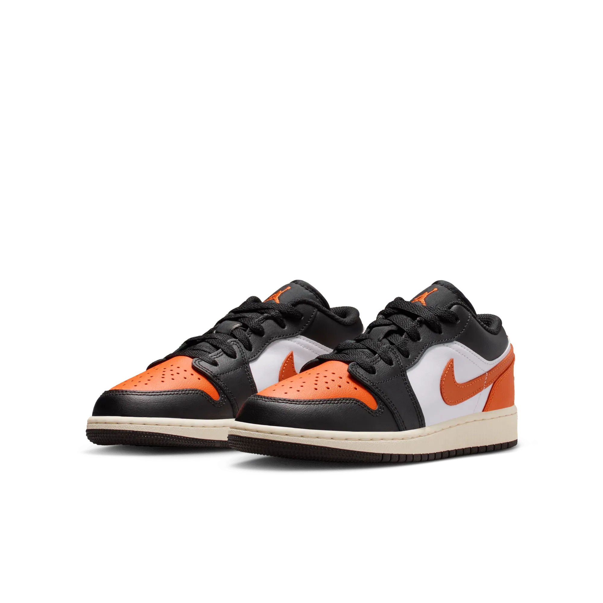 AIR JORDAN 1 LOW (GS) - BLACK / STARFISH / WHITE