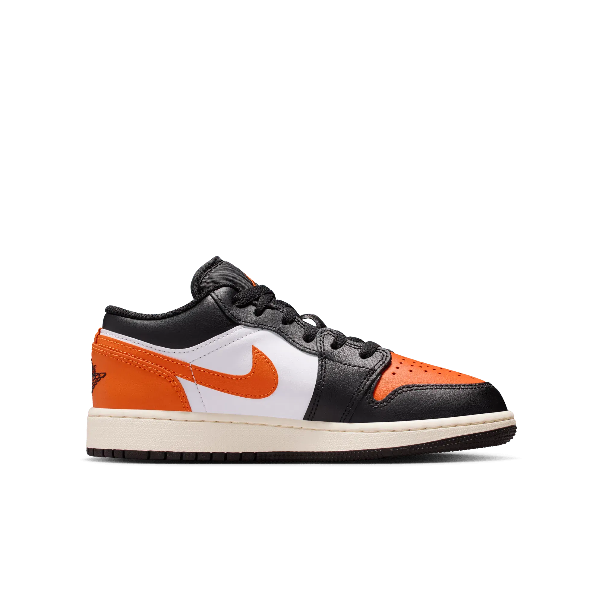 AIR JORDAN 1 LOW (GS) - BLACK / STARFISH / WHITE