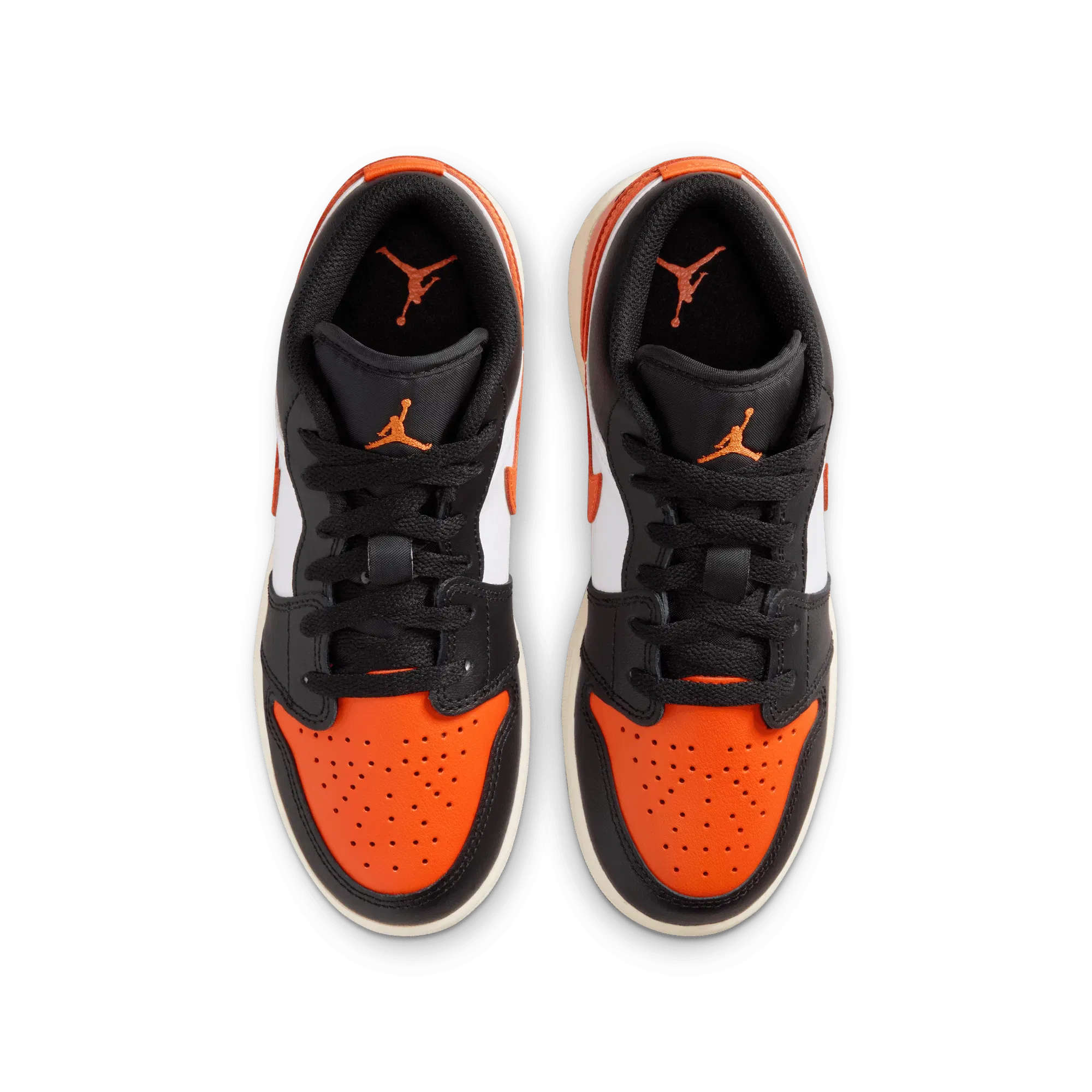 AIR JORDAN 1 LOW (GS) - BLACK / STARFISH / WHITE