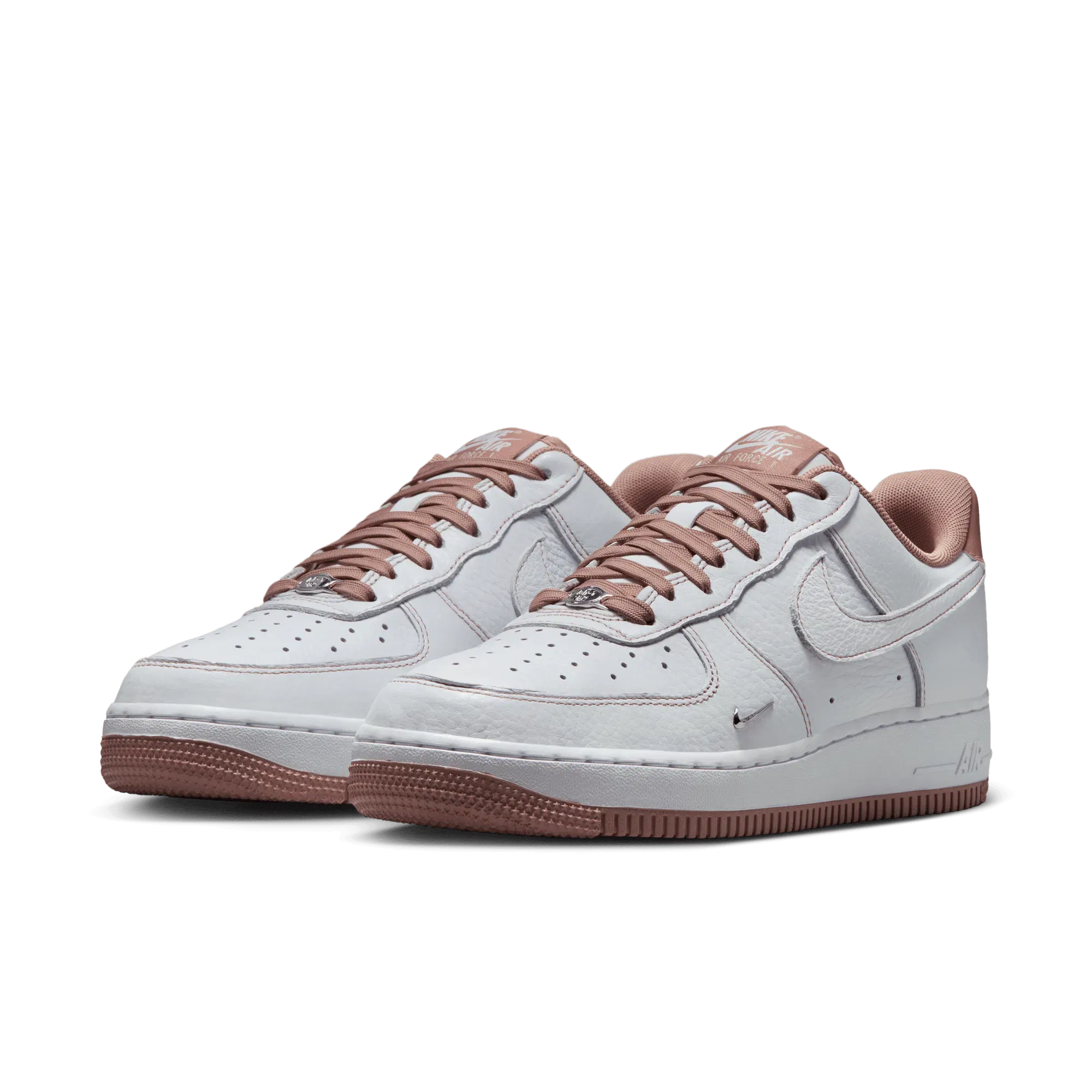Nike WMNS AIR FORCE 1 `07 "MINI JEWEL" - WHITE / METALLIC SILVER - PARTICLE PINK