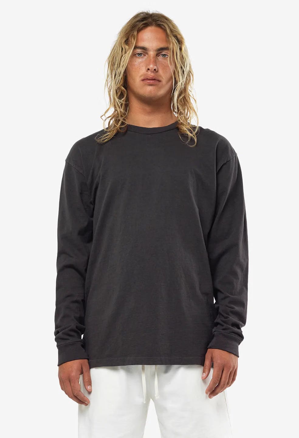 John Elliott LS UNIVERSITY TEE - CHARCOAL