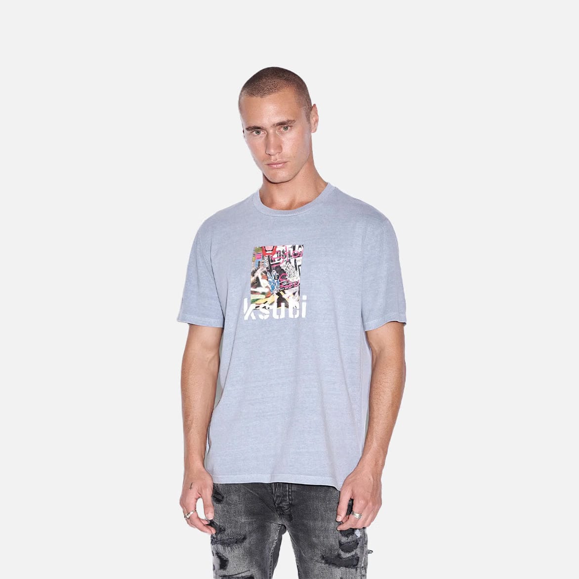 Ksubi KULTURE KASH SS TEE STORM - BLUE