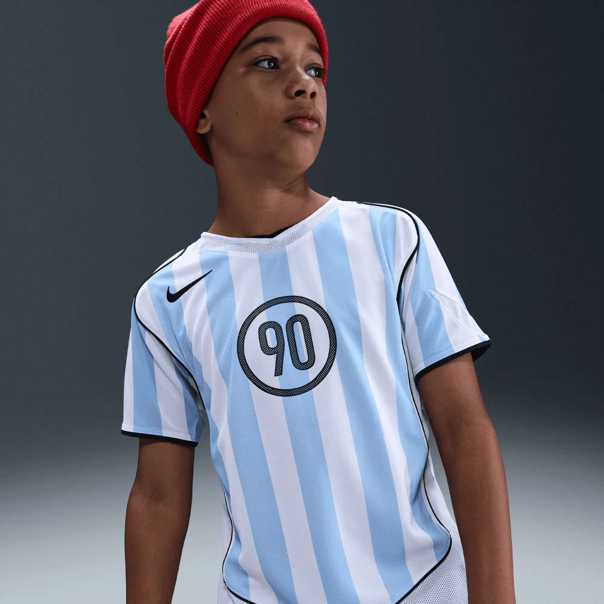 Nike KIDS TOTAL 90 DRI-FIT SOCCER JERSEY - PSYCHIC BLUE / WHITE