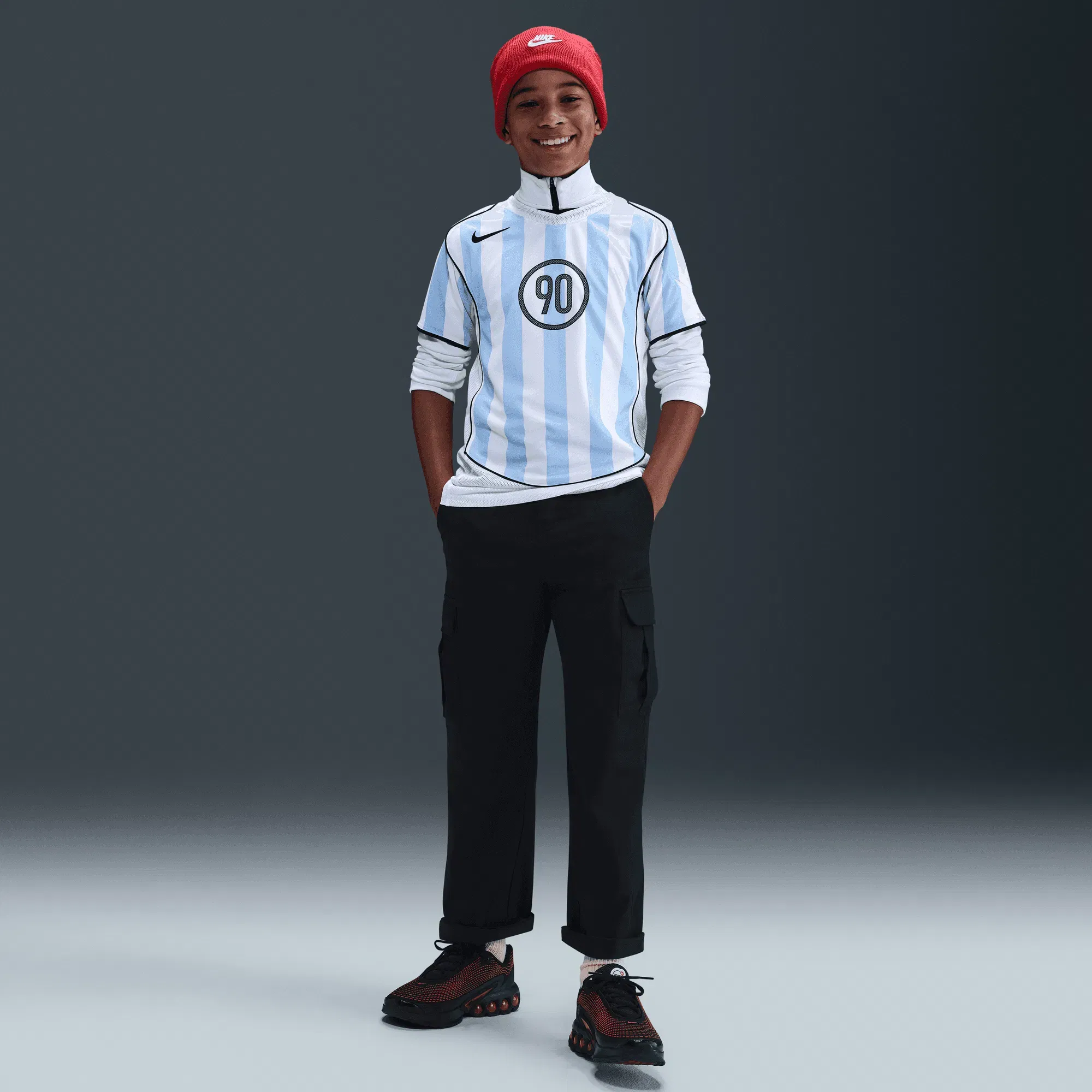 Nike KIDS TOTAL 90 DRI-FIT SOCCER JERSEY - PSYCHIC BLUE / WHITE