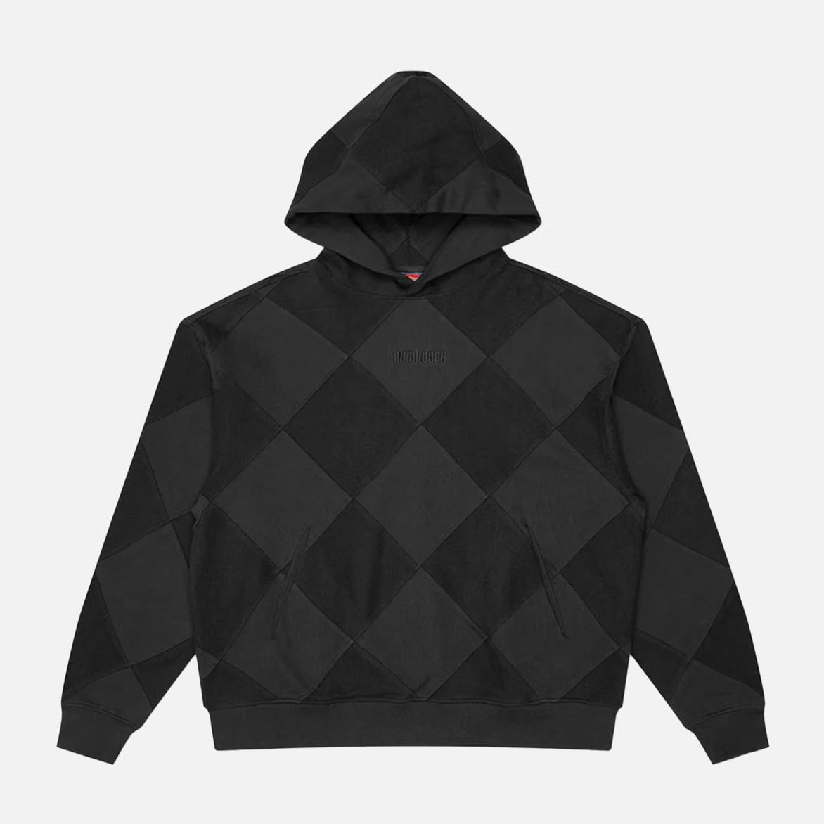 Metalwood Studio DIAMOND TERRY HOODED SWEATSHIRT - BLACK