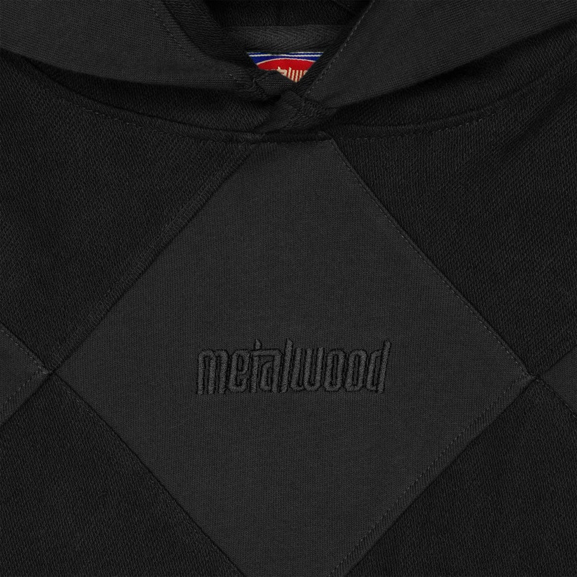 Metalwood Studio DIAMOND TERRY HOODED SWEATSHIRT - BLACK
