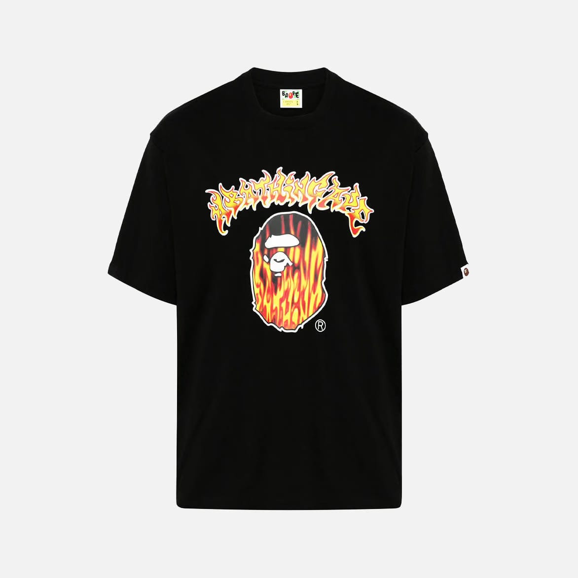 BAPE MAD FLAME APE HEAD RELAXED FIT TEE - BLACK
