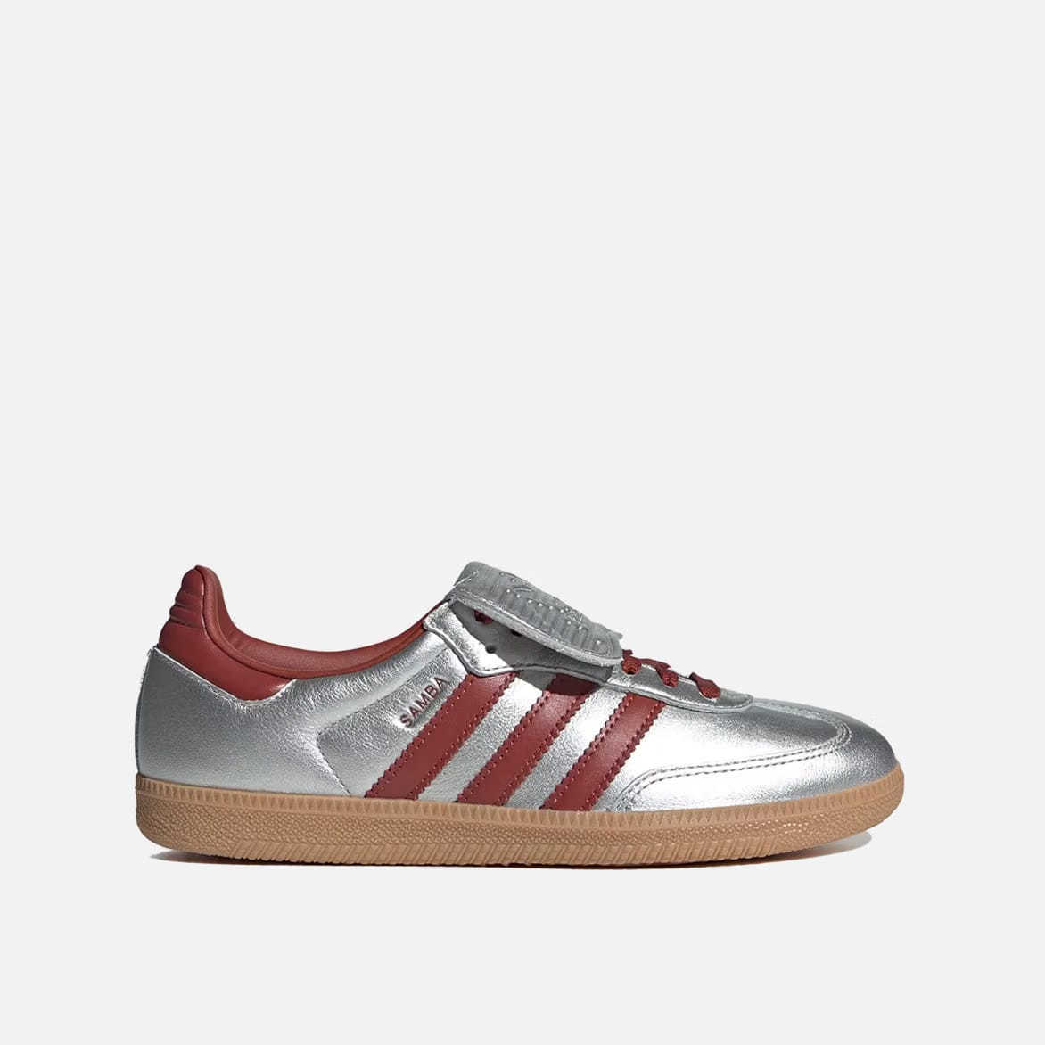 adidas WMNS SAMBA LONG TONGUE - SILVER METALLIC / PRELOVED RUBY