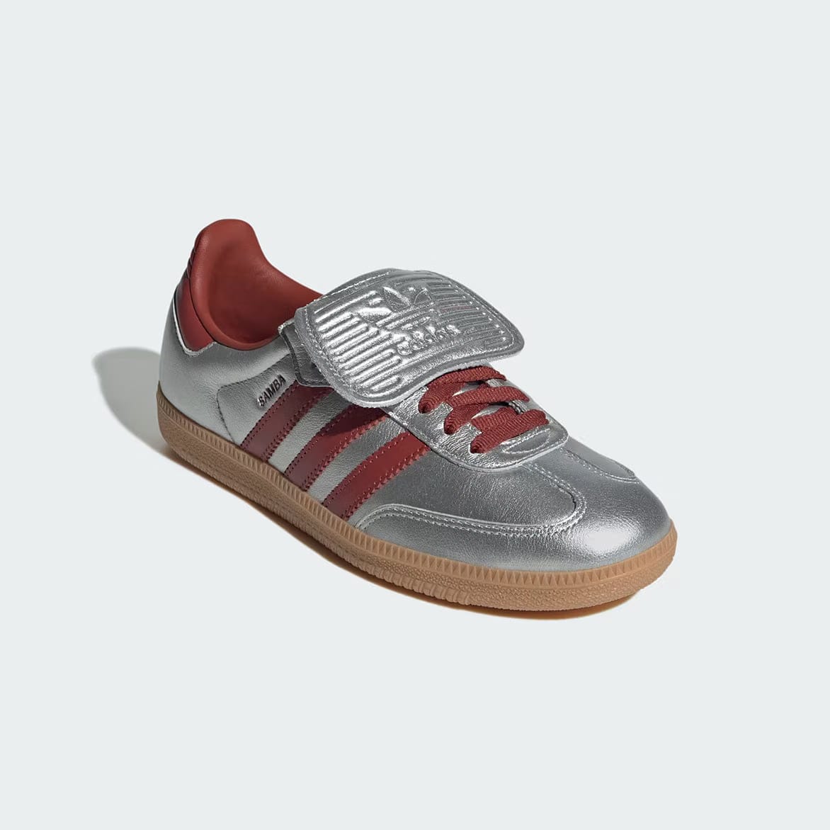 adidas WMNS SAMBA LONG TONGUE - SILVER METALLIC / PRELOVED RUBY