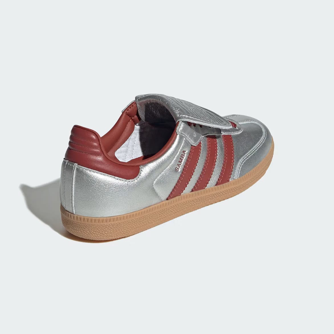 adidas WMNS SAMBA LONG TONGUE - SILVER METALLIC / PRELOVED RUBY