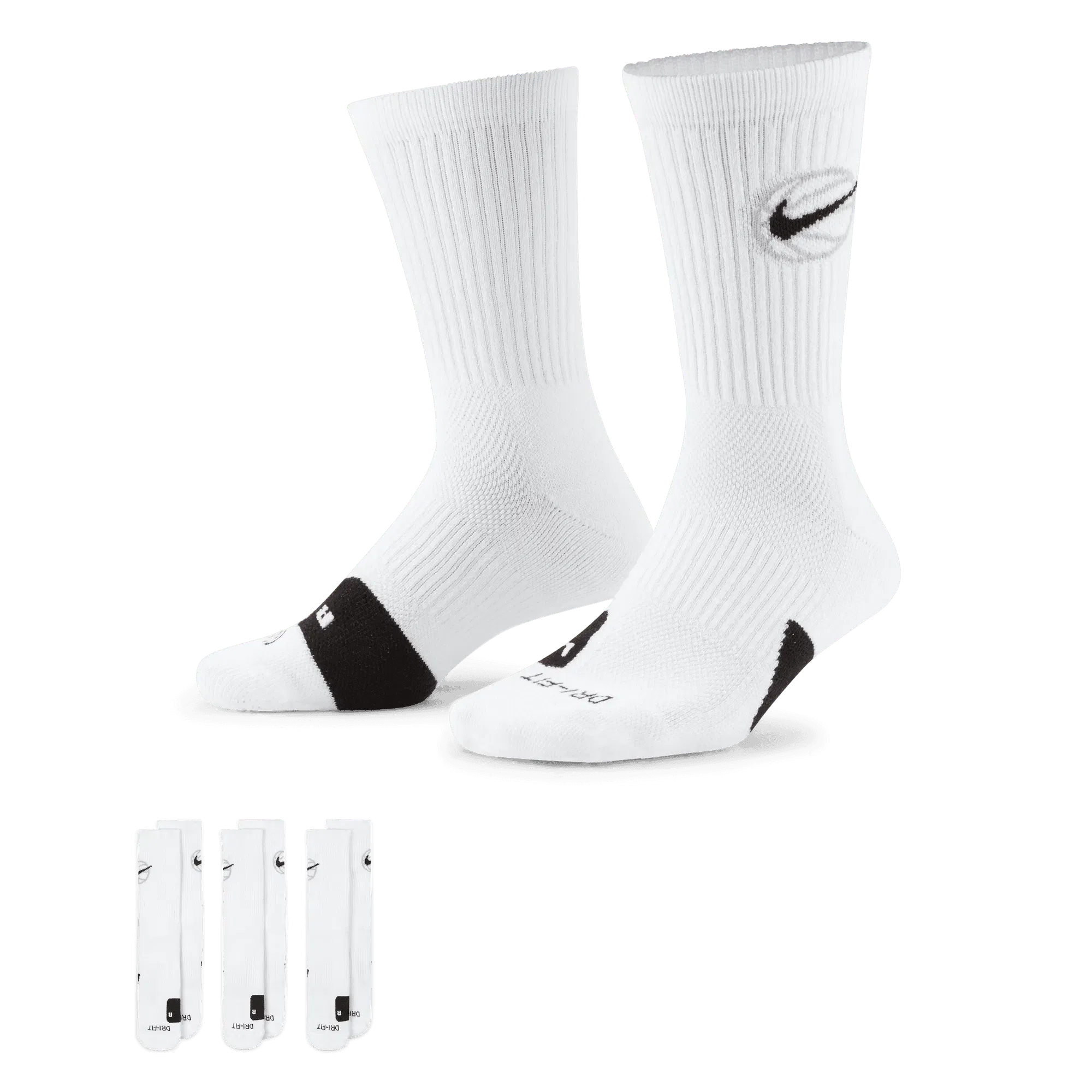 Nike EVERYDAY CREW BASKETBALL SOCKS (3 PACK) - WHITE
