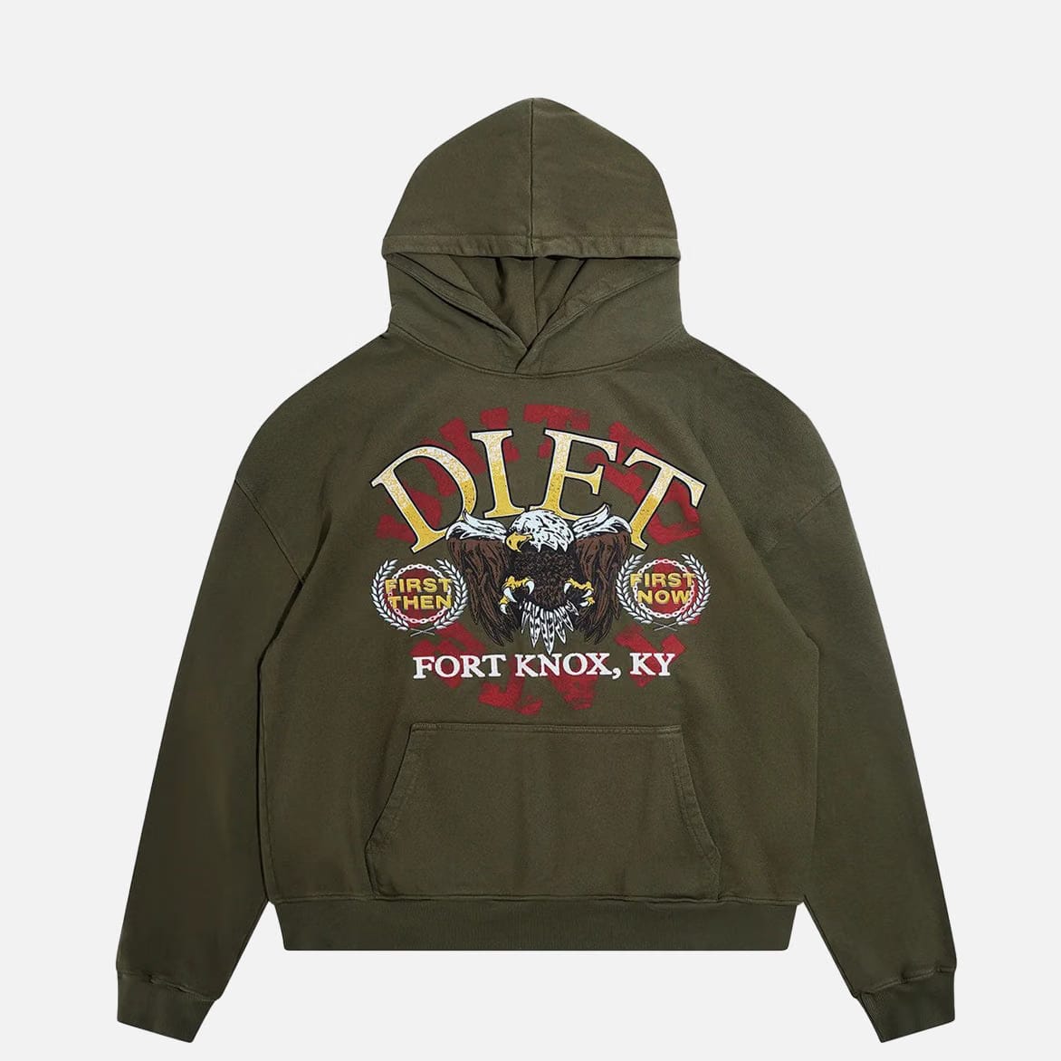 DIET STARTS MONDAY FRENCH TERRY FT KNOX HOODIE - OLIVE