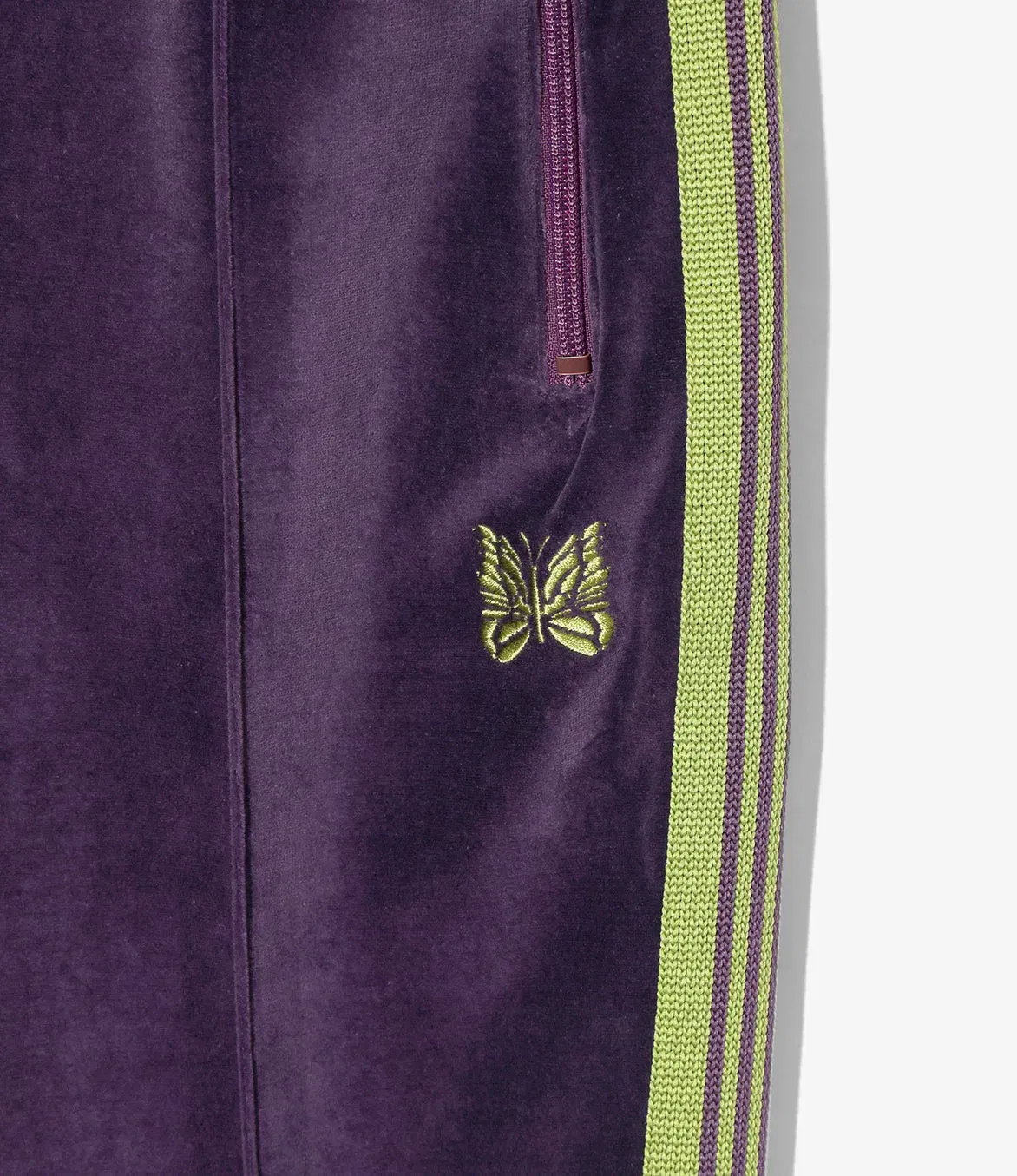 Needles NARROW TRACK PANT VELOUR - PURPLE
