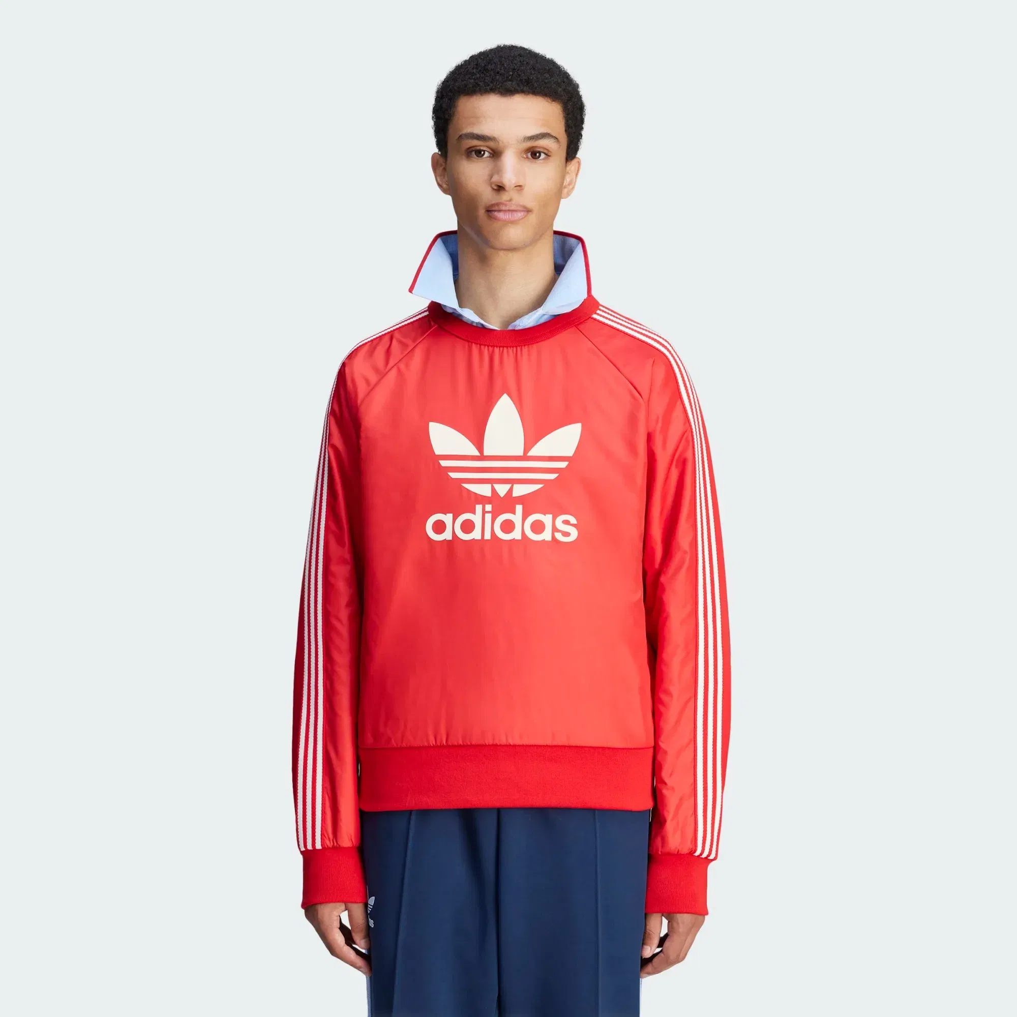 adidas WALES BONNER X ADIDAS NYLON CREW JERSEY - BETTER SCARLET