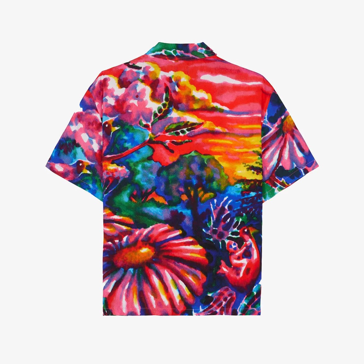 Brain Dead FORGOTTEN FOREST SHORT SLEEVE BUTTON UP SHIRT - RED / MULTI