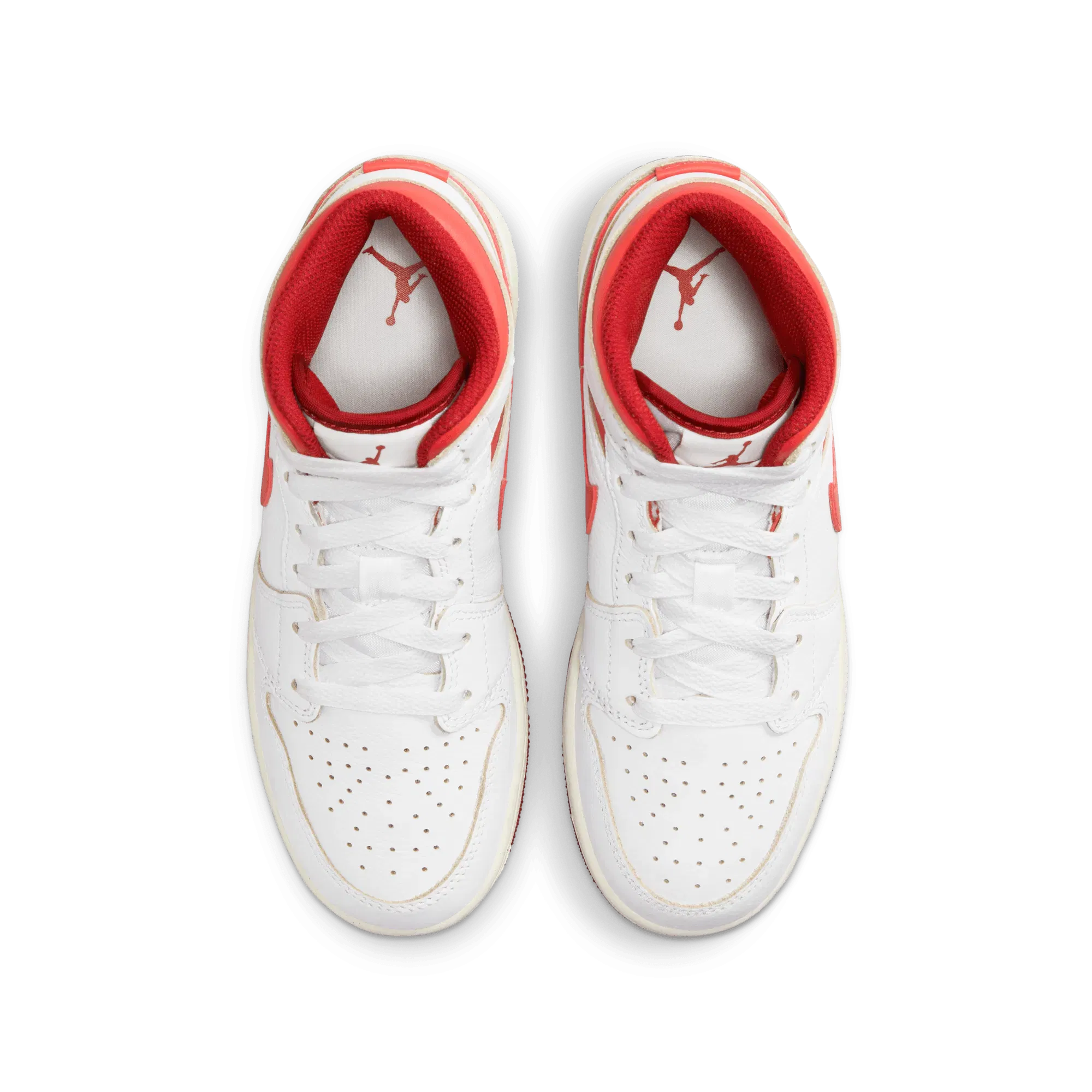 AIR JORDAN 1 MID SE (GS) - WHITE / LOBSTER