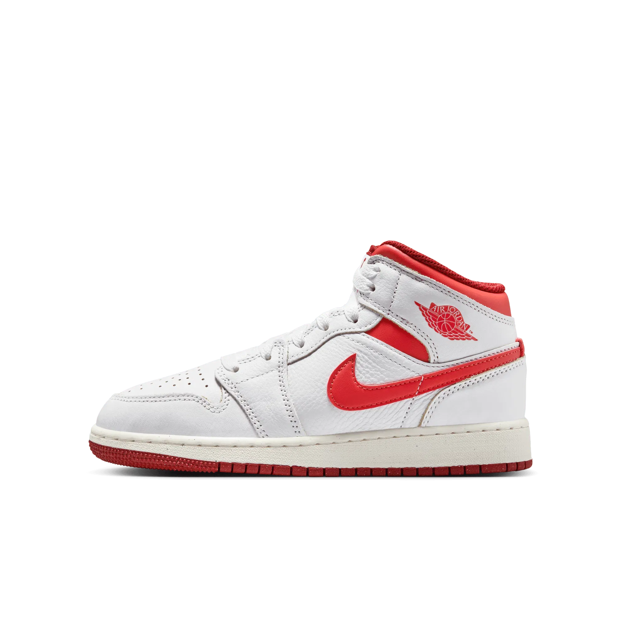 AIR JORDAN 1 MID SE (GS) - WHITE / LOBSTER